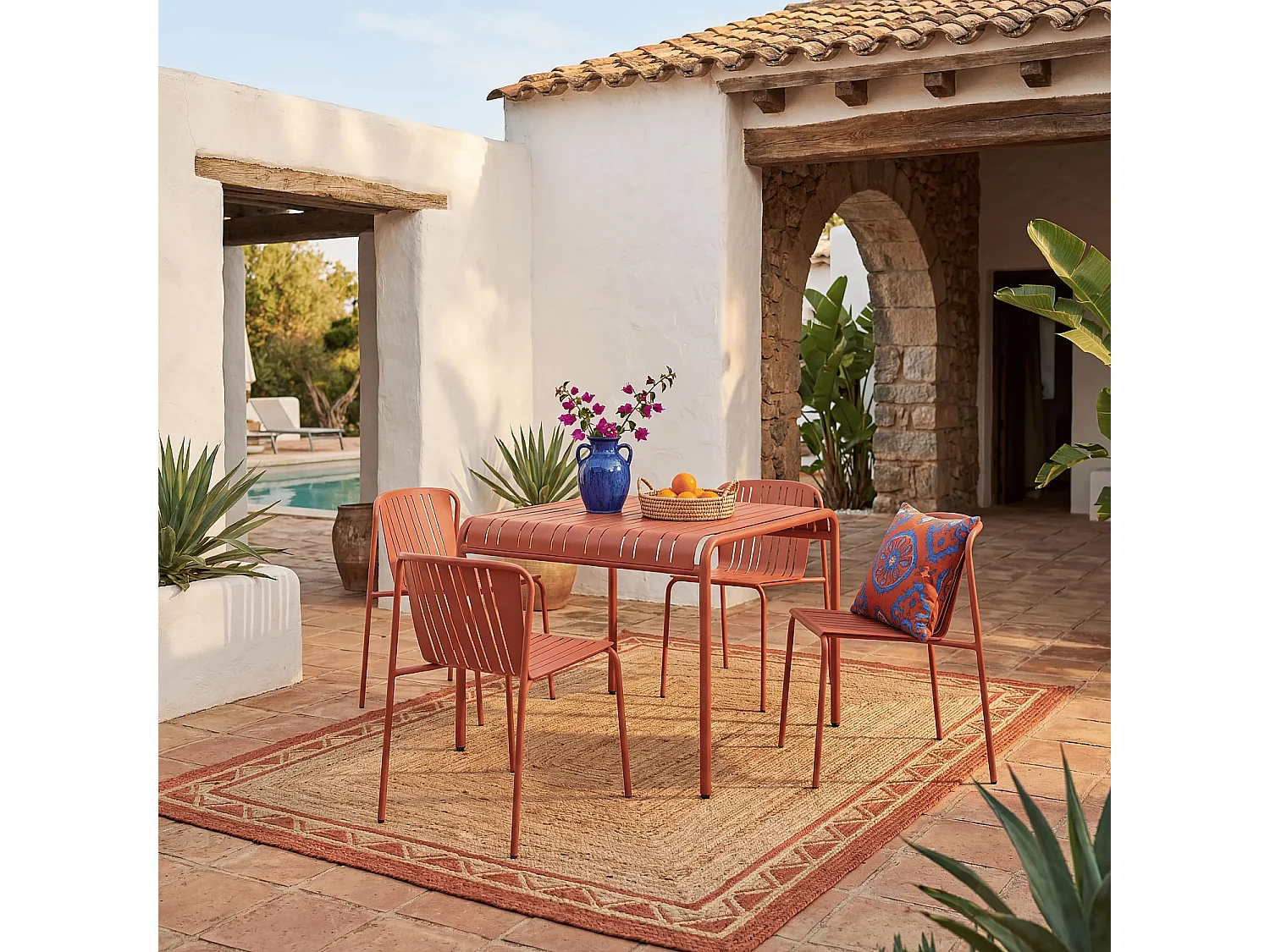 Chaise de jardin en acier - Terracotta