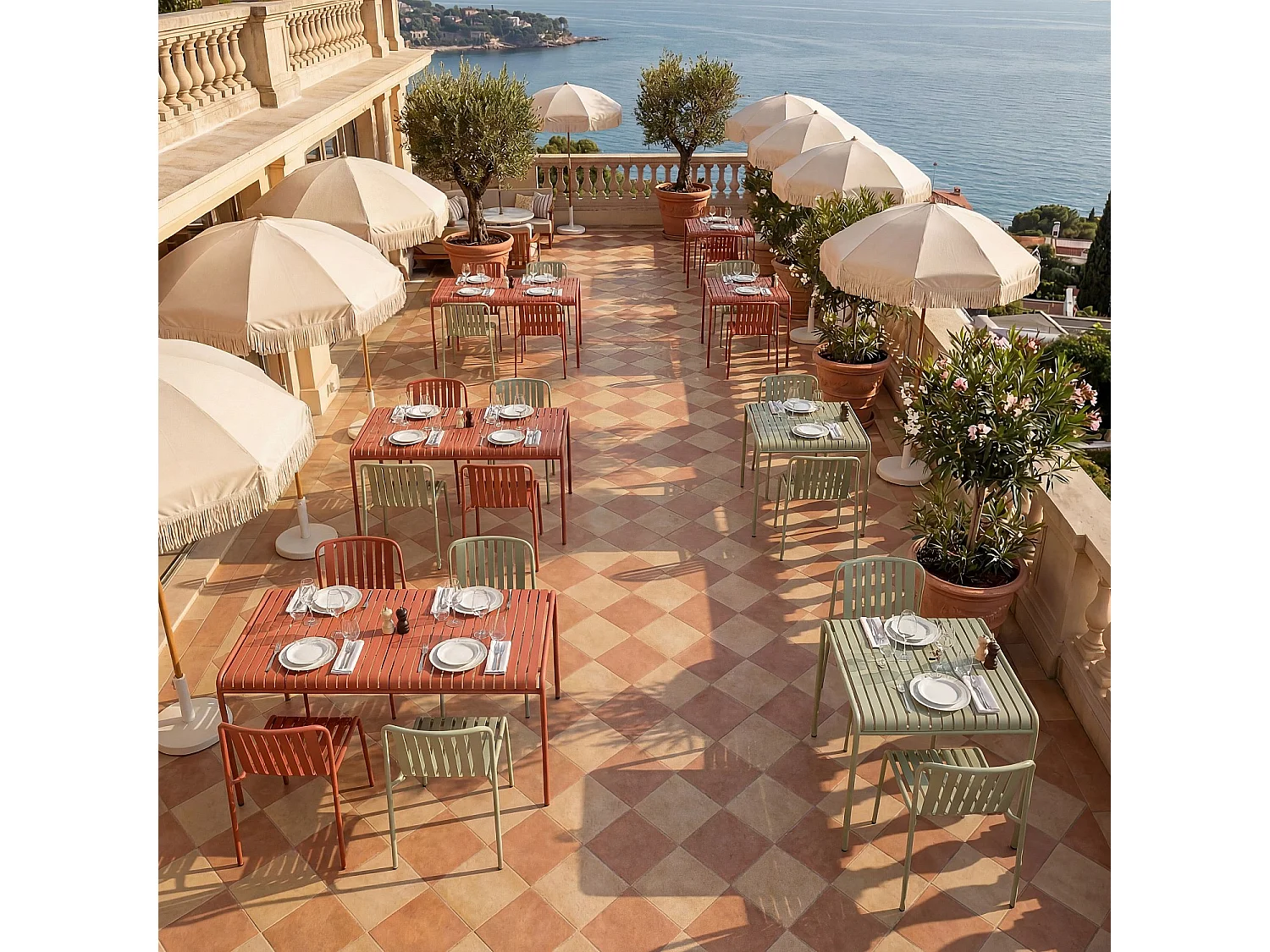 Chaise de jardin en acier - Terracotta