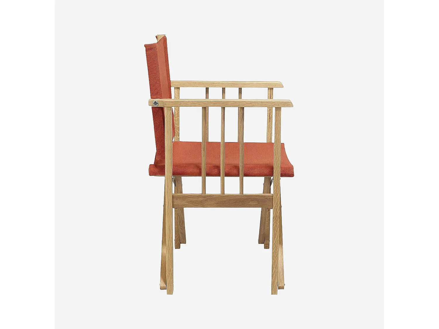 Lot de 2 chaises de jardin pliantes en chêne et toiles en coton - Terracotta