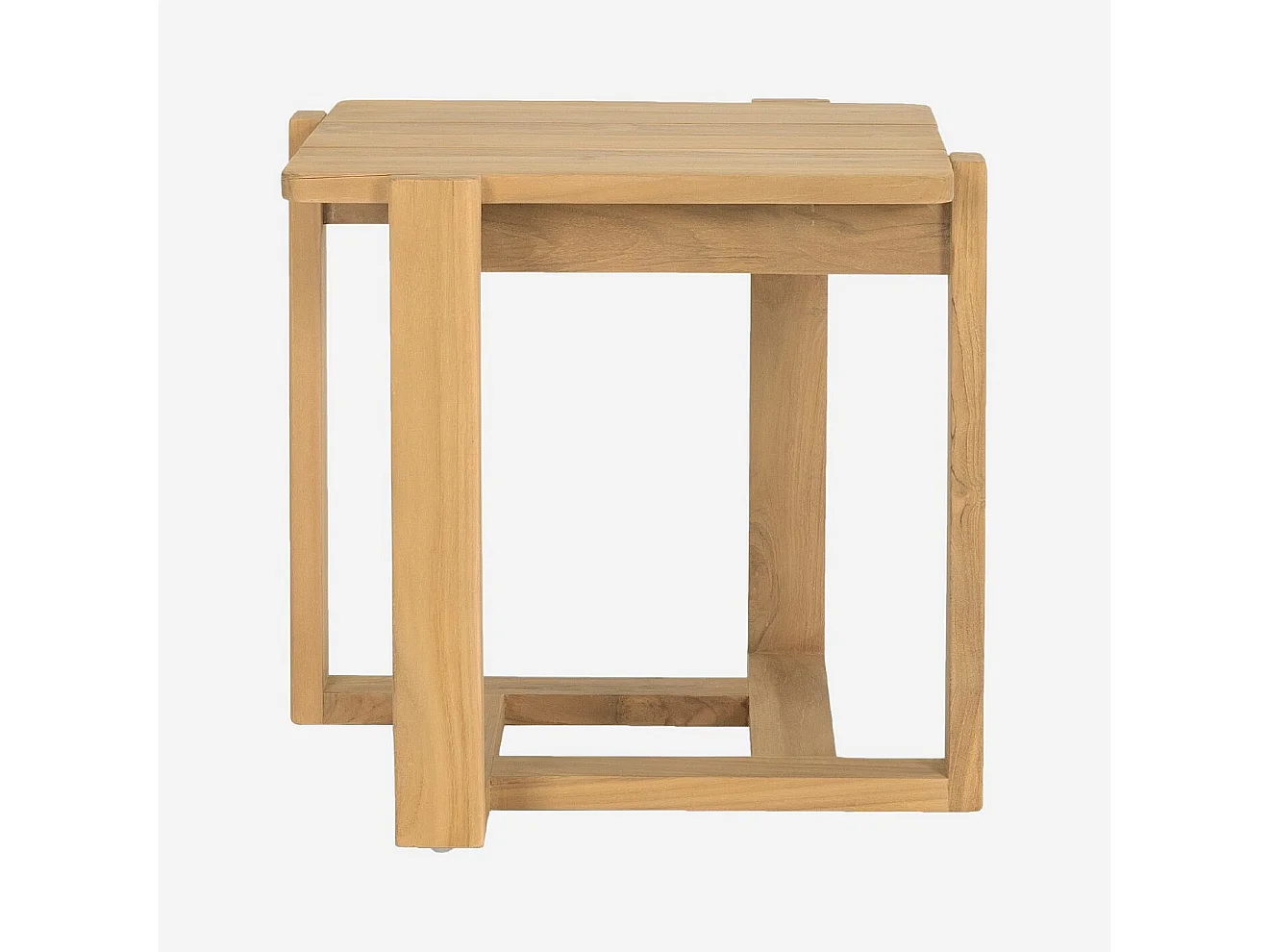 Habitat - Table d’appoint de jardin en teck massif - Naturel CALVIA