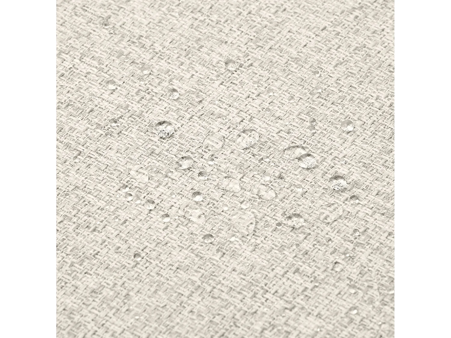 Canapé d'angle droit de jardin en tissu déperlant - Crème