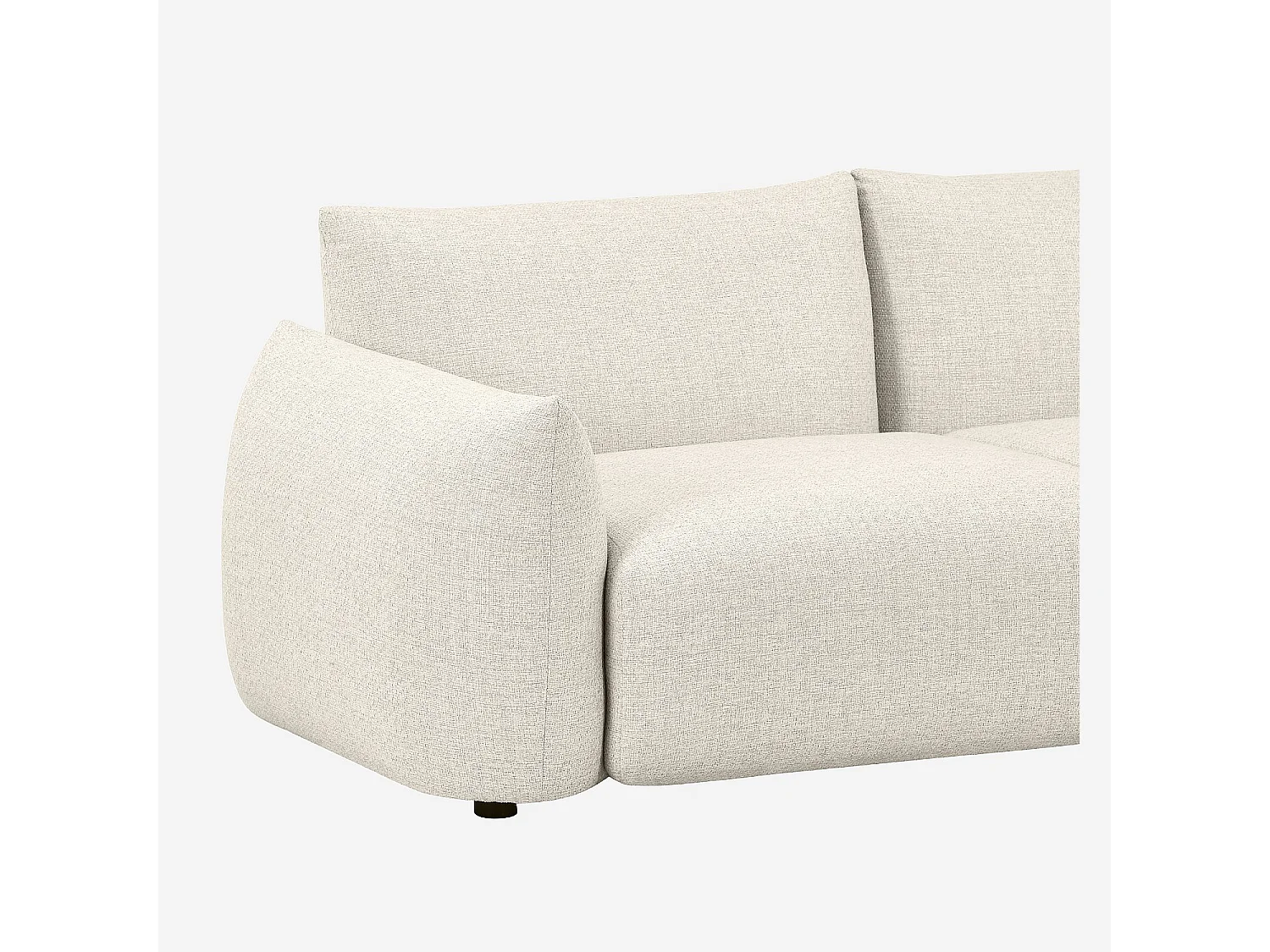 Canapé d'angle droit de jardin en tissu déperlant - Crème