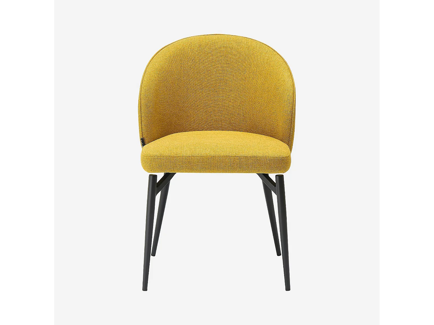 Lot de 2 chaises en tissu et métal noir - Jaune moutarde
