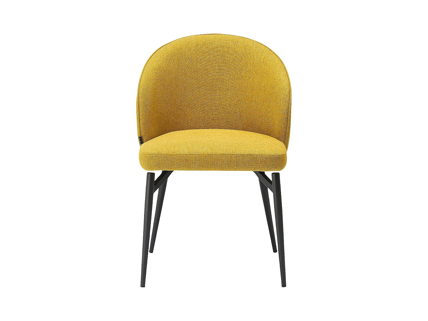 Habitat - Lot de 2 chaises en tissu et métal noir - Jaune moutarde - Spinne