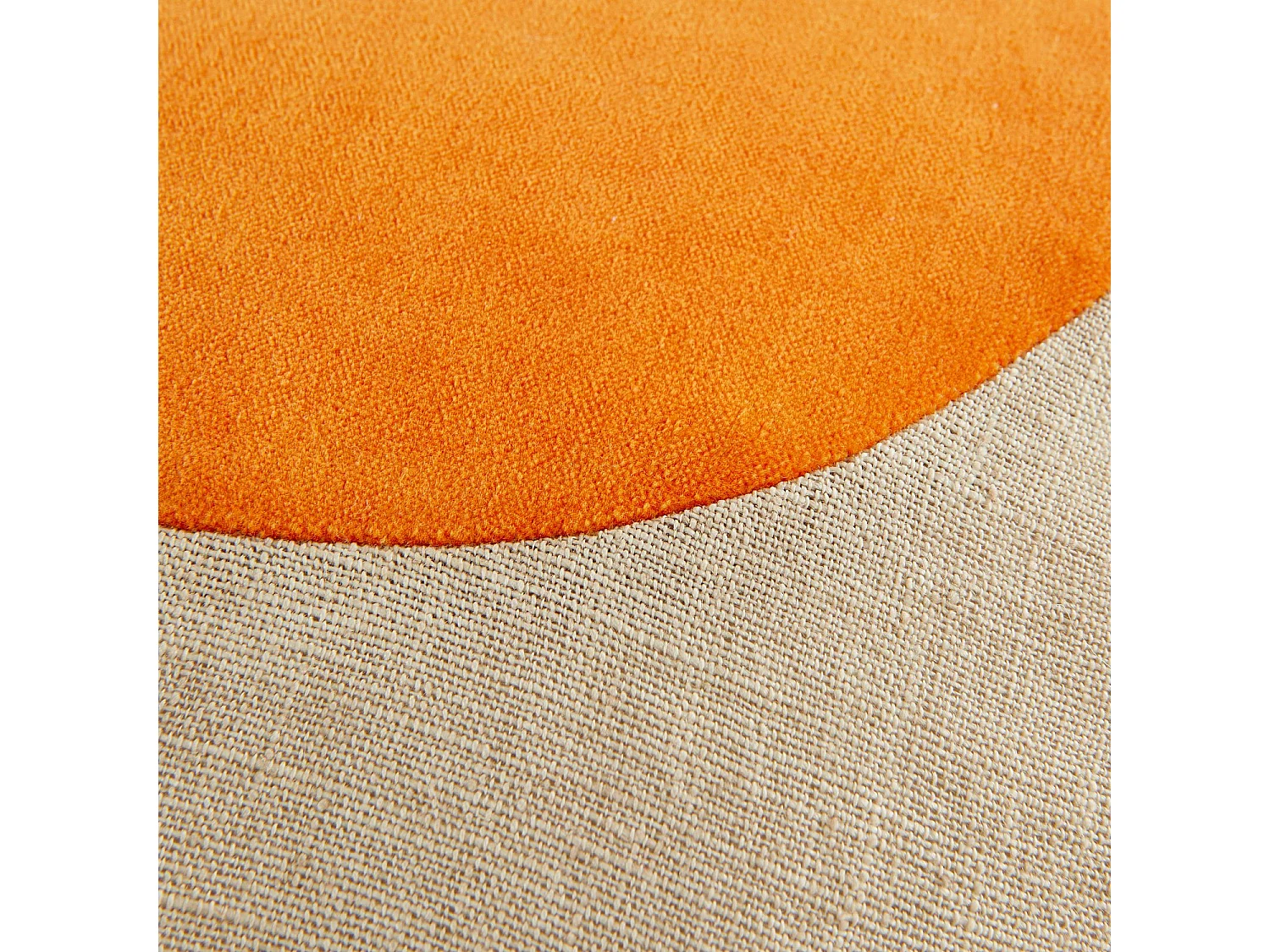 Habitat - Coussin en lin et coton - 40 cm - Beige et orange - Design by Floriane Jacques - Berenice