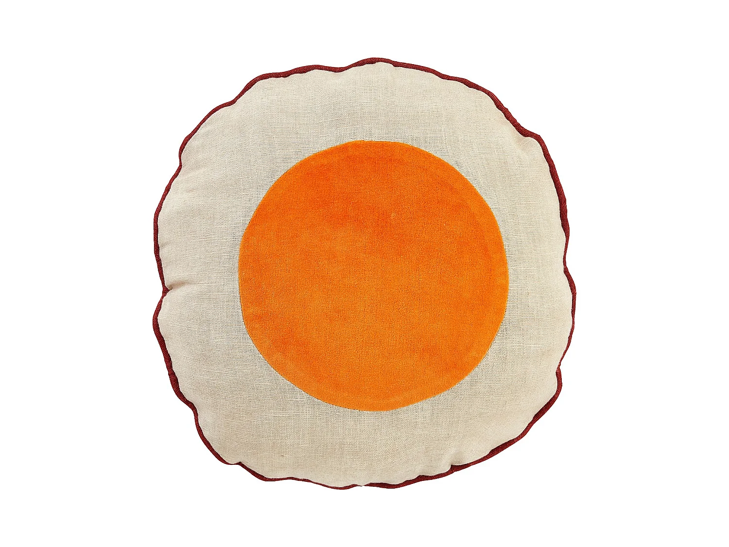 Habitat - Coussin en lin et coton - 40 cm - Beige et orange - Design by Floriane Jacques - Berenice