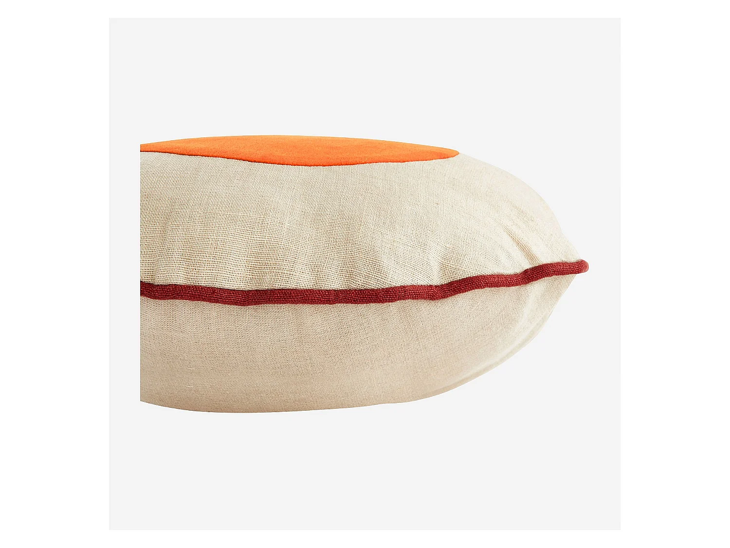 Habitat - Coussin en lin et coton - 40 cm - Beige et orange - Design by Floriane Jacques - Berenice