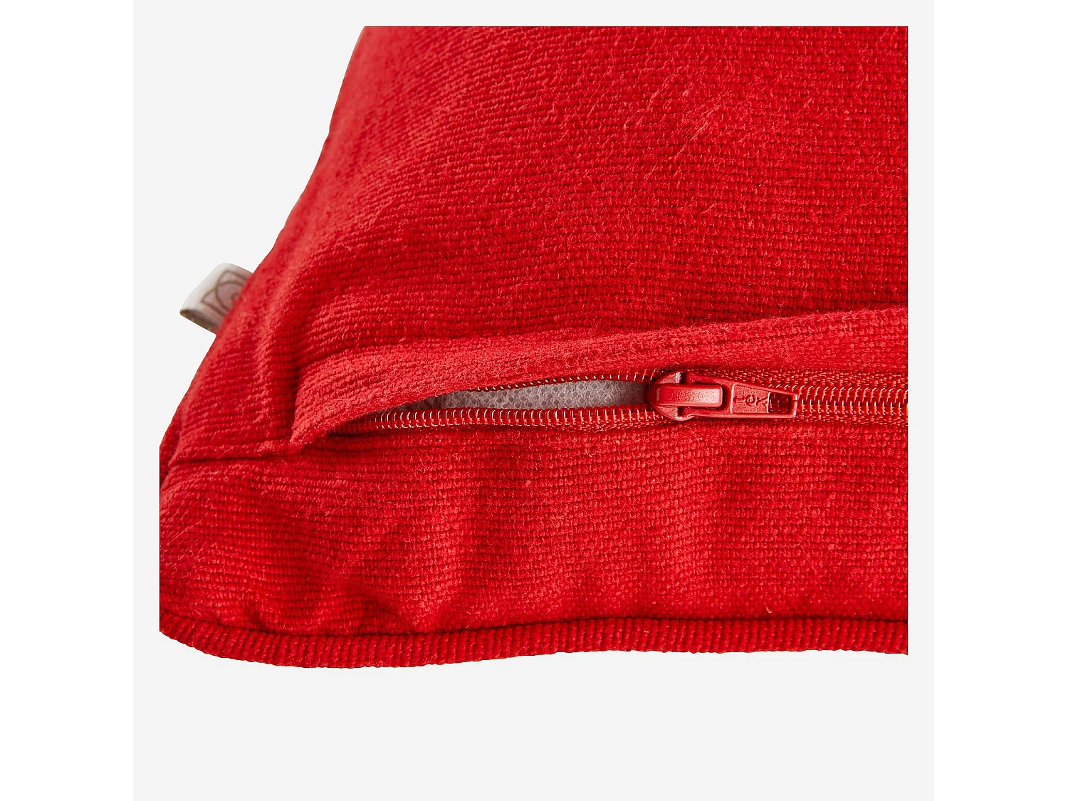 Coussin en coton - 45 x 45 cm - Rouge et Ecru à motifs