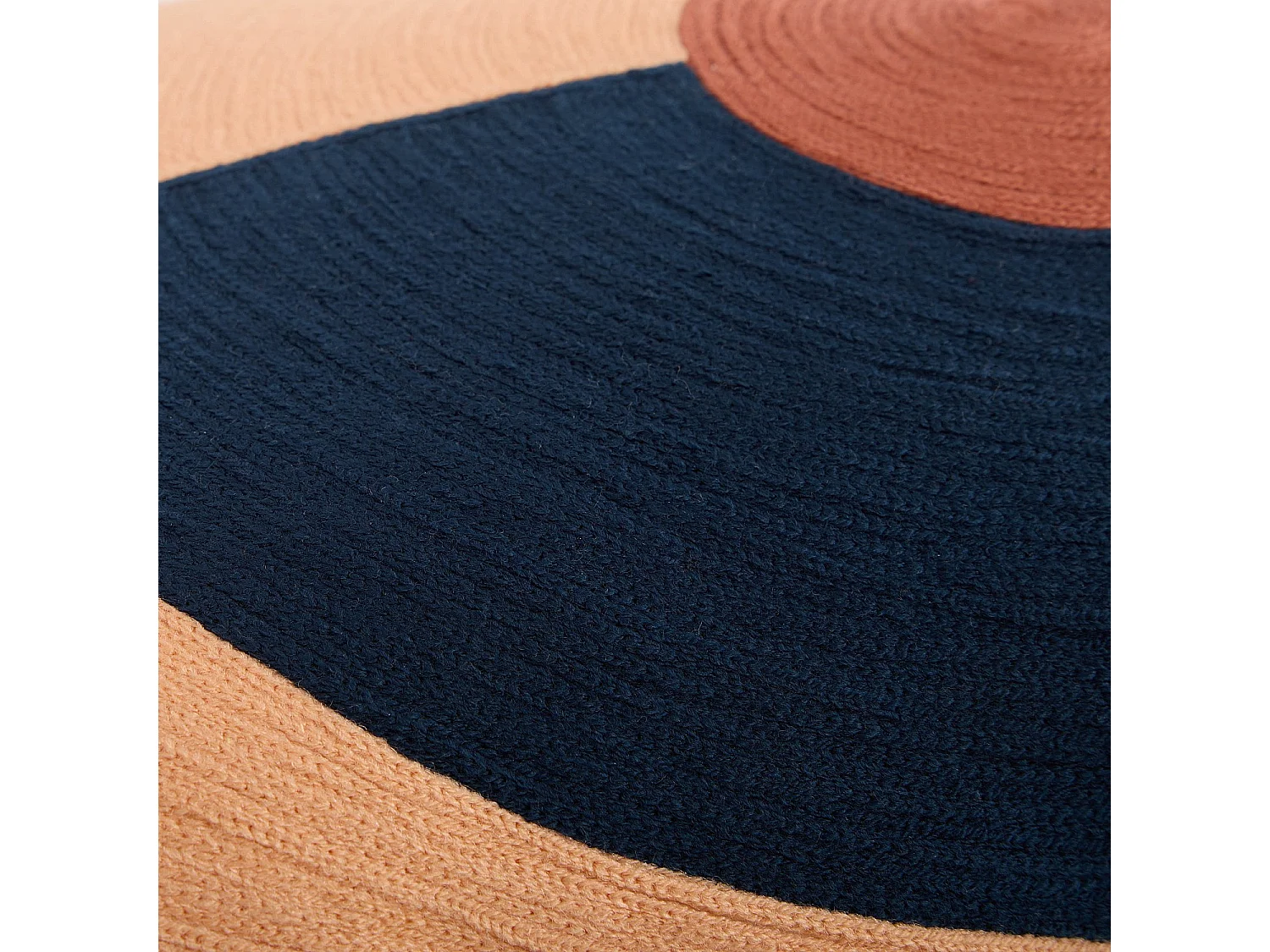 Coussin en lin et coton - 30 x 50 cm - Bronze, bleu et rose - Design by Floriane Jacques