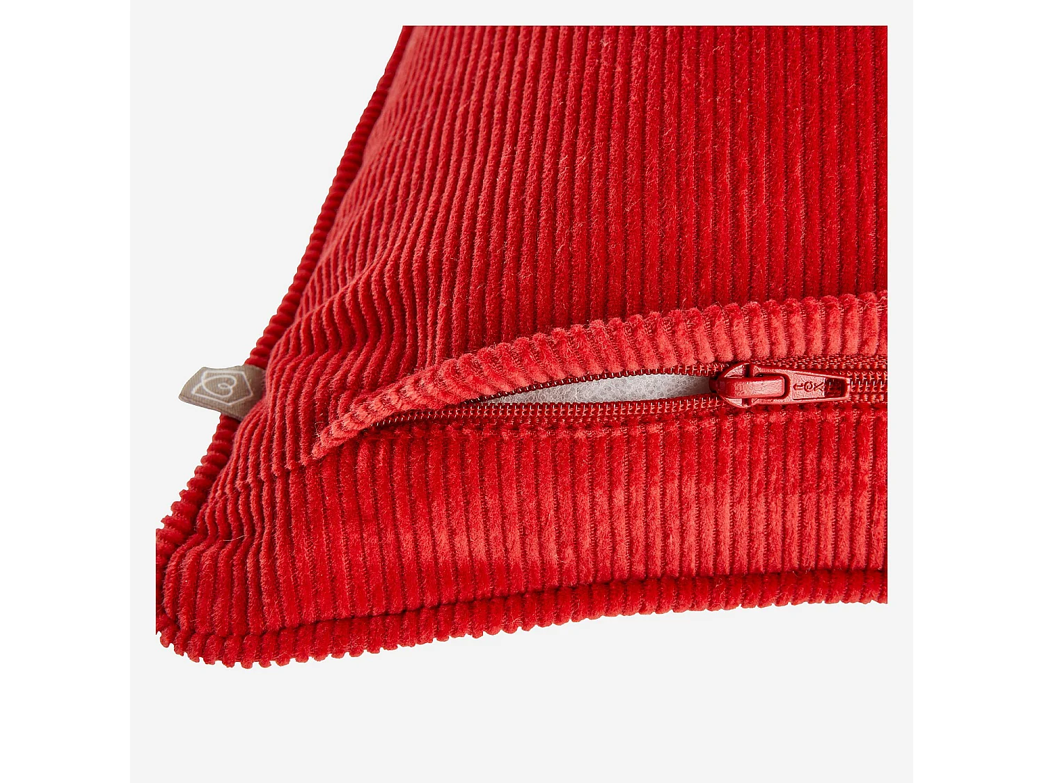 Coussin en lin et coton - 45 x 45 cm - Rouge et Ecru à motifs