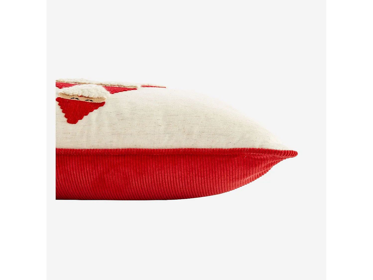 Coussin en lin et coton - 45 x 45 cm - Rouge et Ecru à motifs