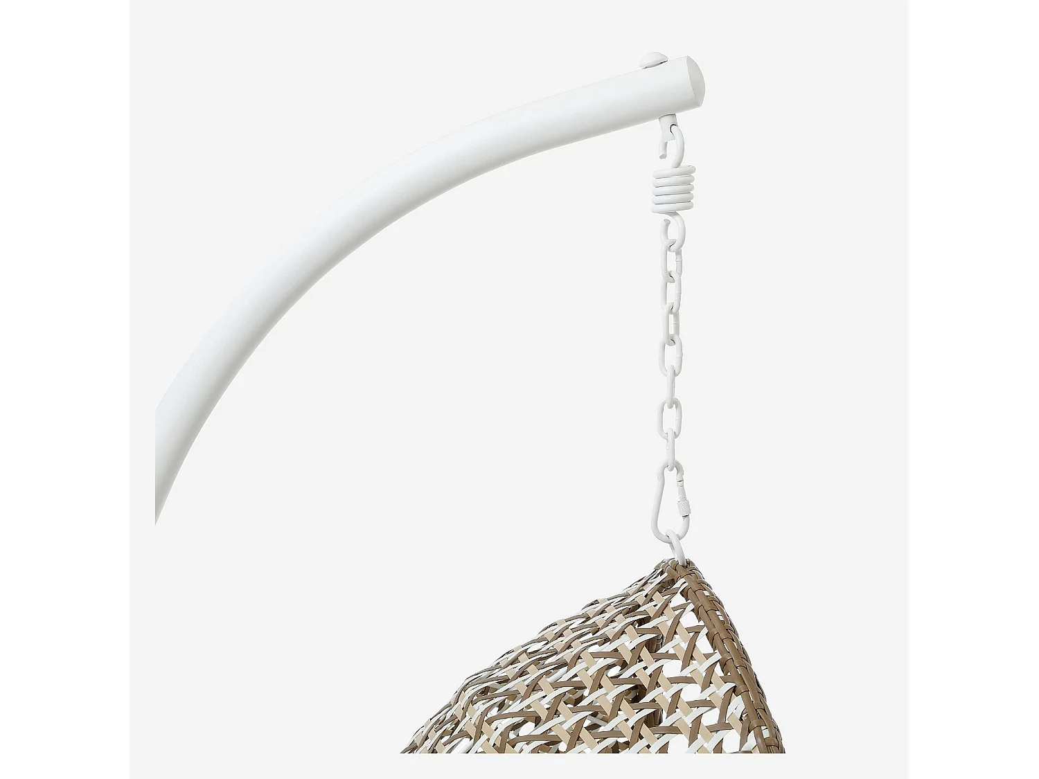 Fauteuil suspendu de jardin en résine tressée et métal blanc - Moka