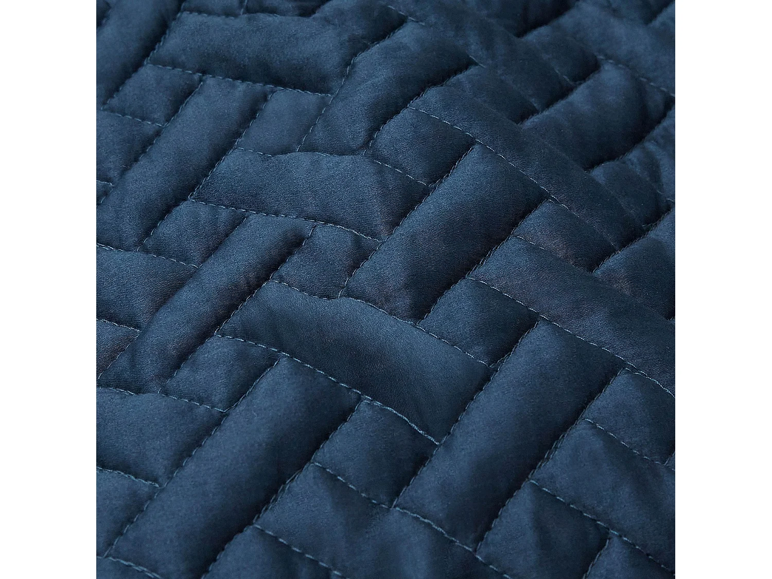 Jeté de lit en satin de coton bio - 230 x 250 cm - Bleu nuit