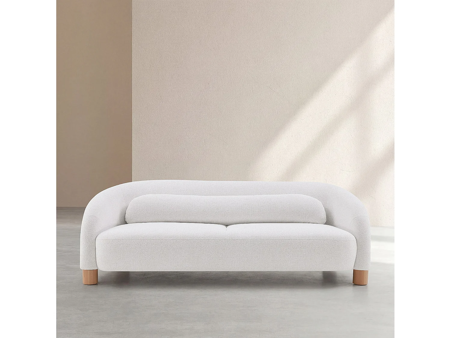 Canapé 3 places en chenille et pieds en bois - Beige mélangé - Design by Morten Georgsen