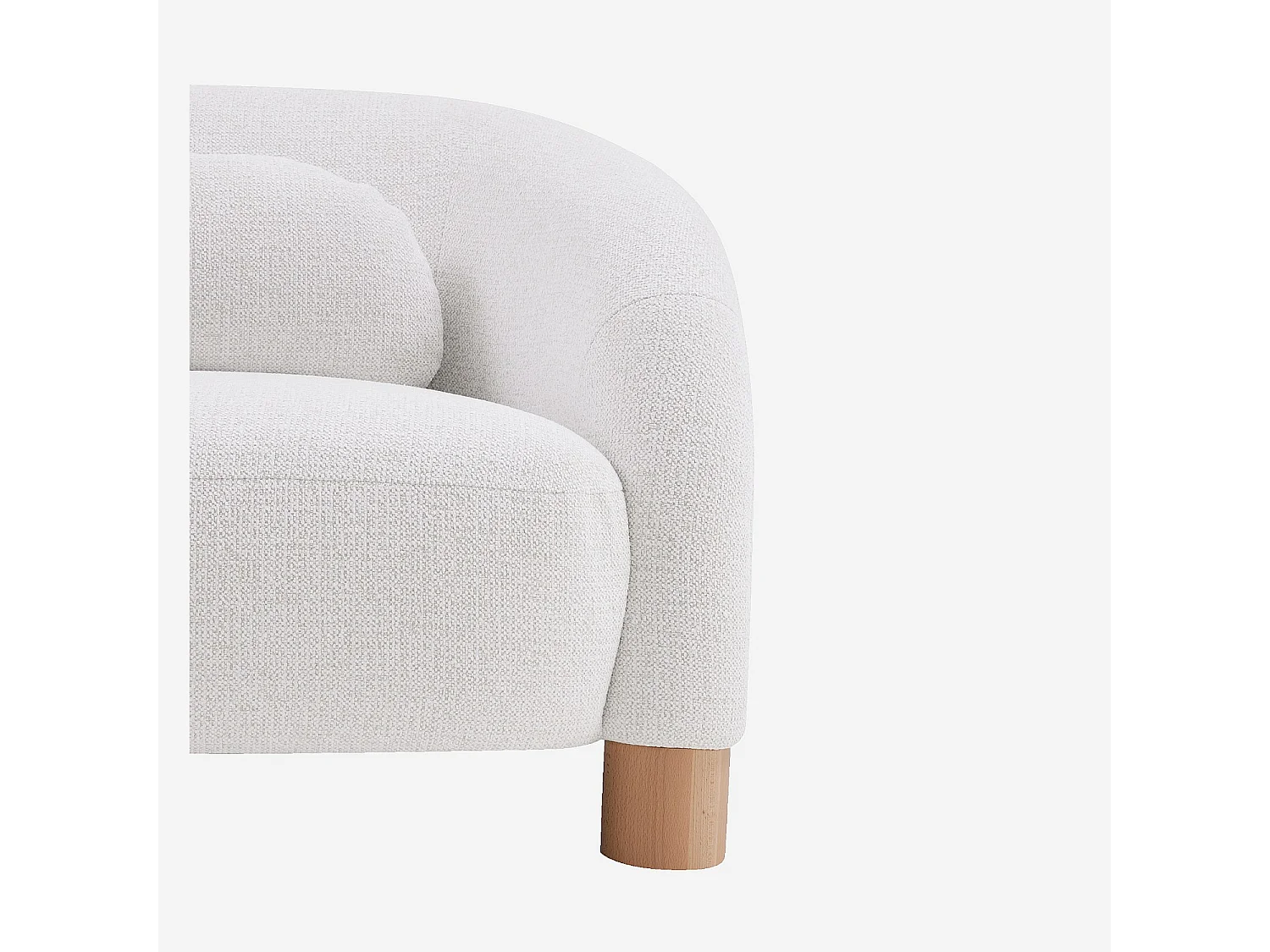 Canapé 3 places en chenille et pieds en bois - Beige mélangé - Design by Morten Georgsen