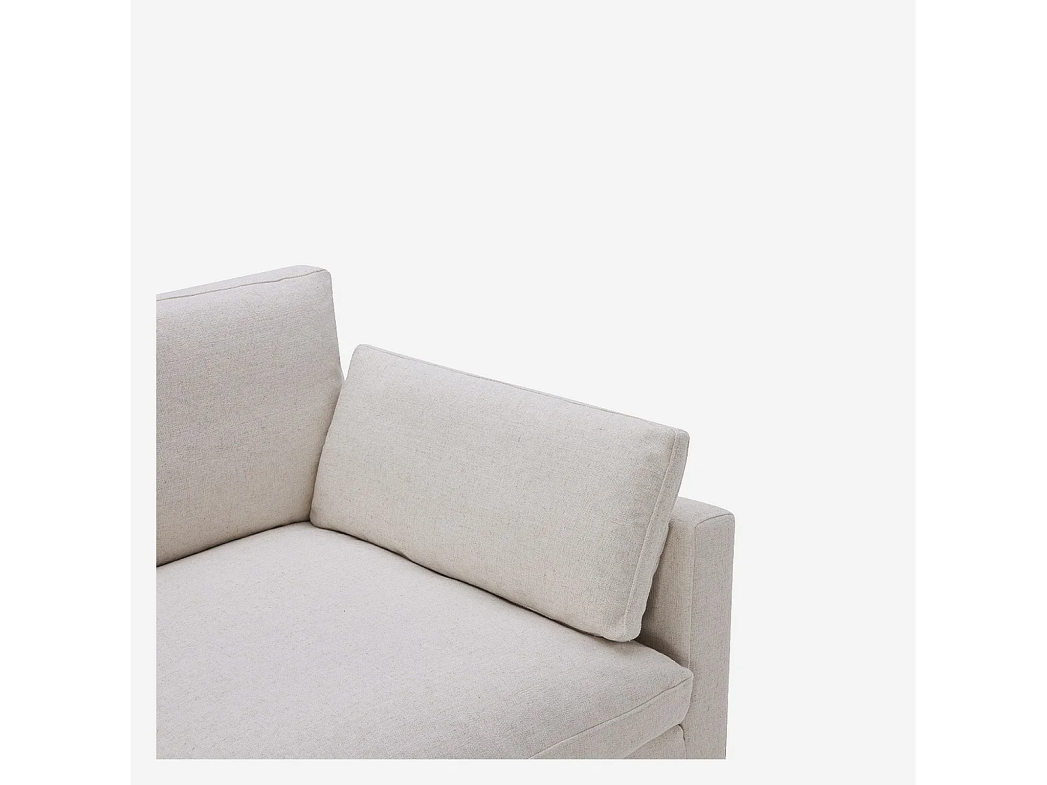 Elément d'angle avec accoudoir réversible en tissu - Ivoire