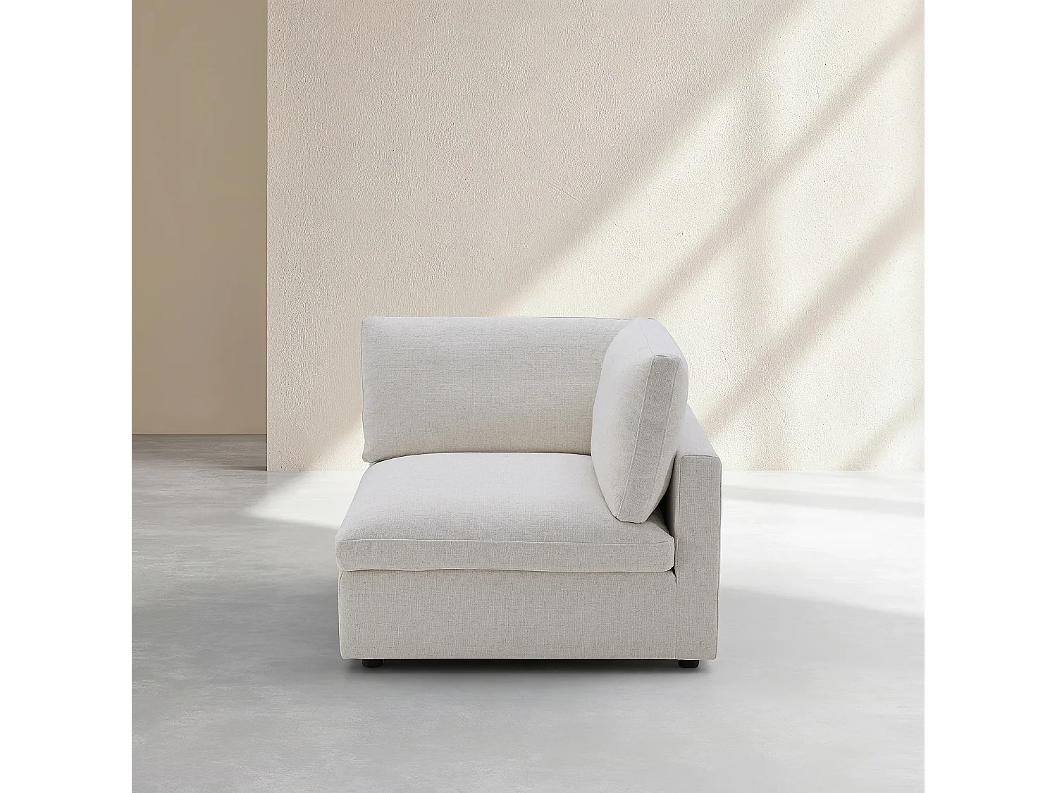 Fauteuil d'angle en tissu - Ivoire