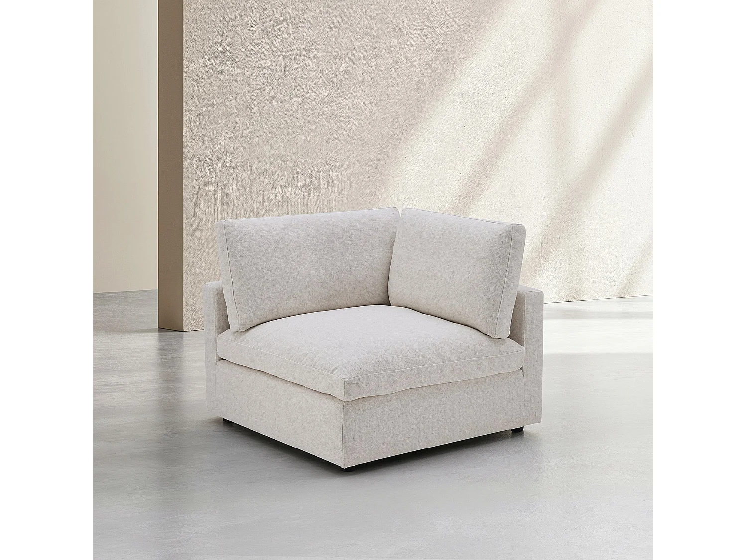 Fauteuil d'angle en tissu - Ivoire