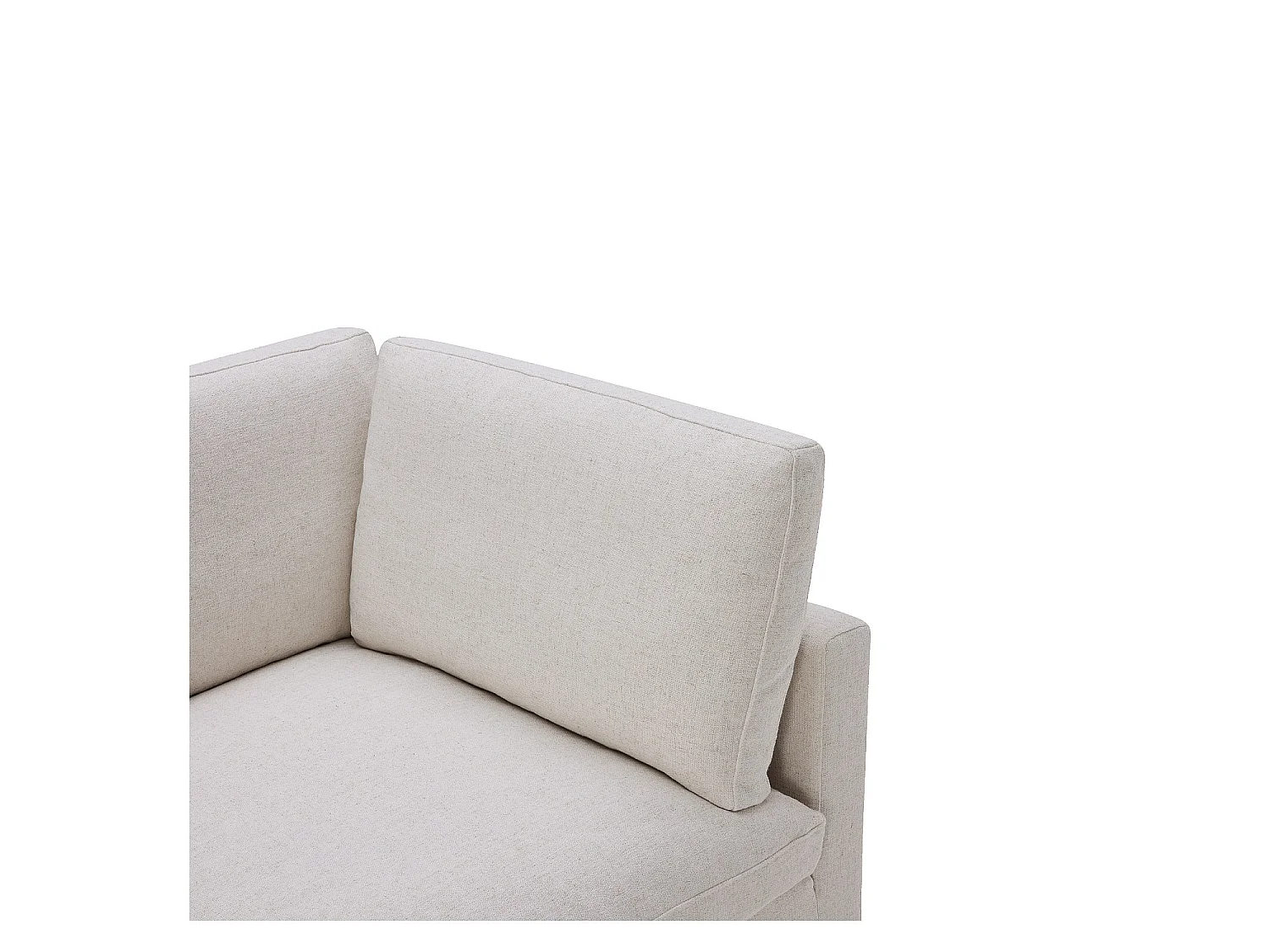Habitat - Fauteuil d'angle en tissu - Ivoire - Lavinio