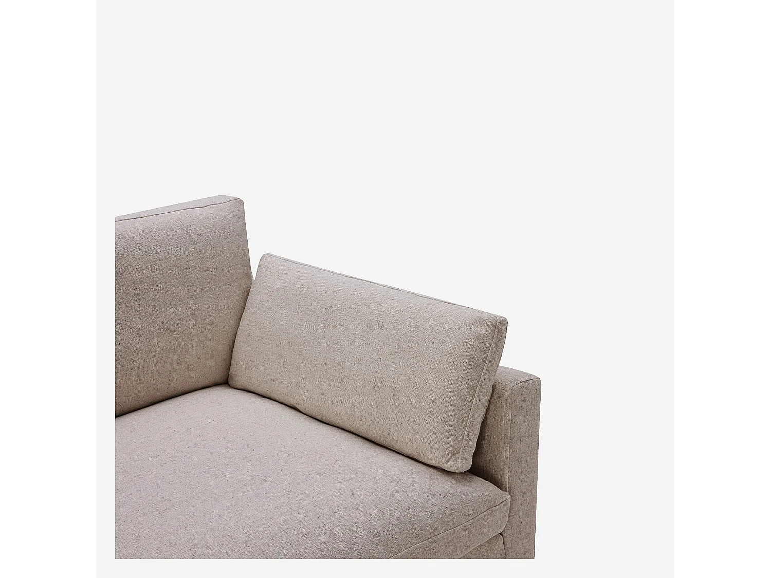 Elément d'angle avec accoudoir réversible en tissu - Taupe