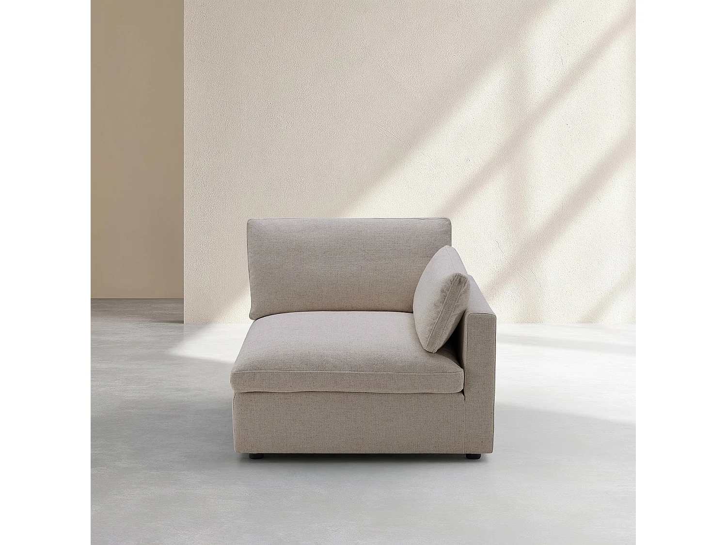 Elément d'angle avec accoudoir réversible en tissu - Taupe