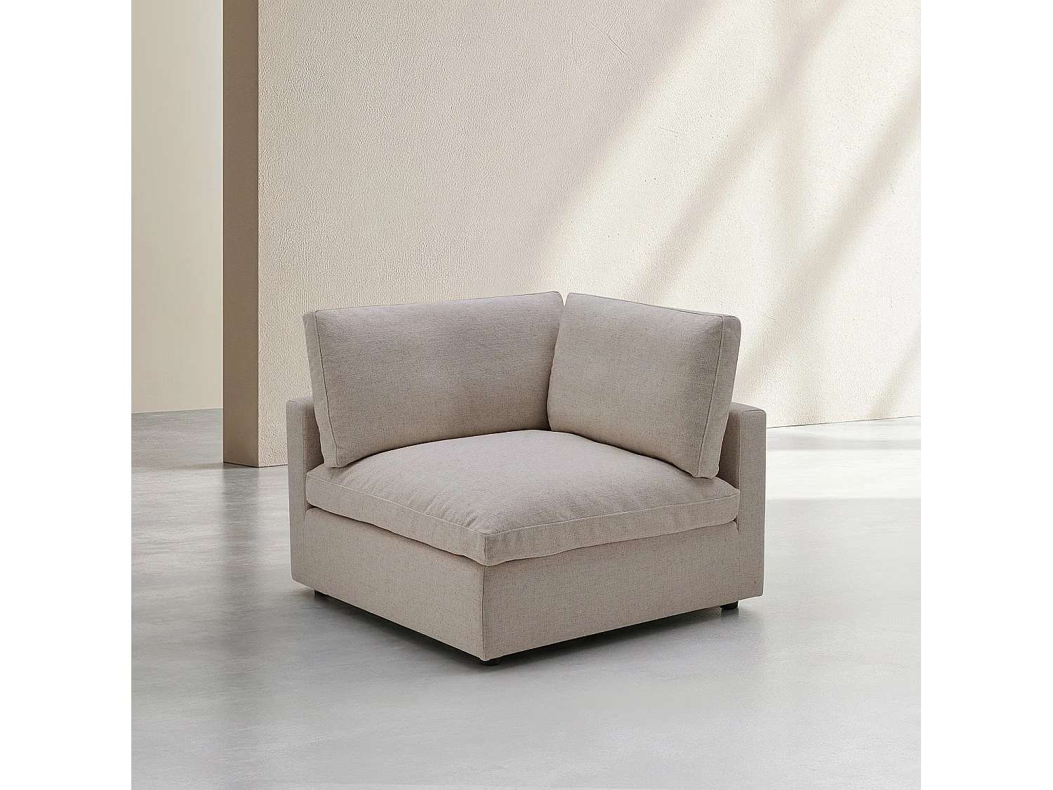Fauteuil d'angle en tissu - Taupe