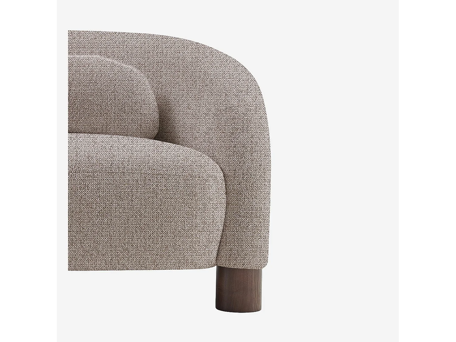 Canapé 3 places en tissu chenille et pieds en bois - Taupe mélangé - Design by Morten Georgsen