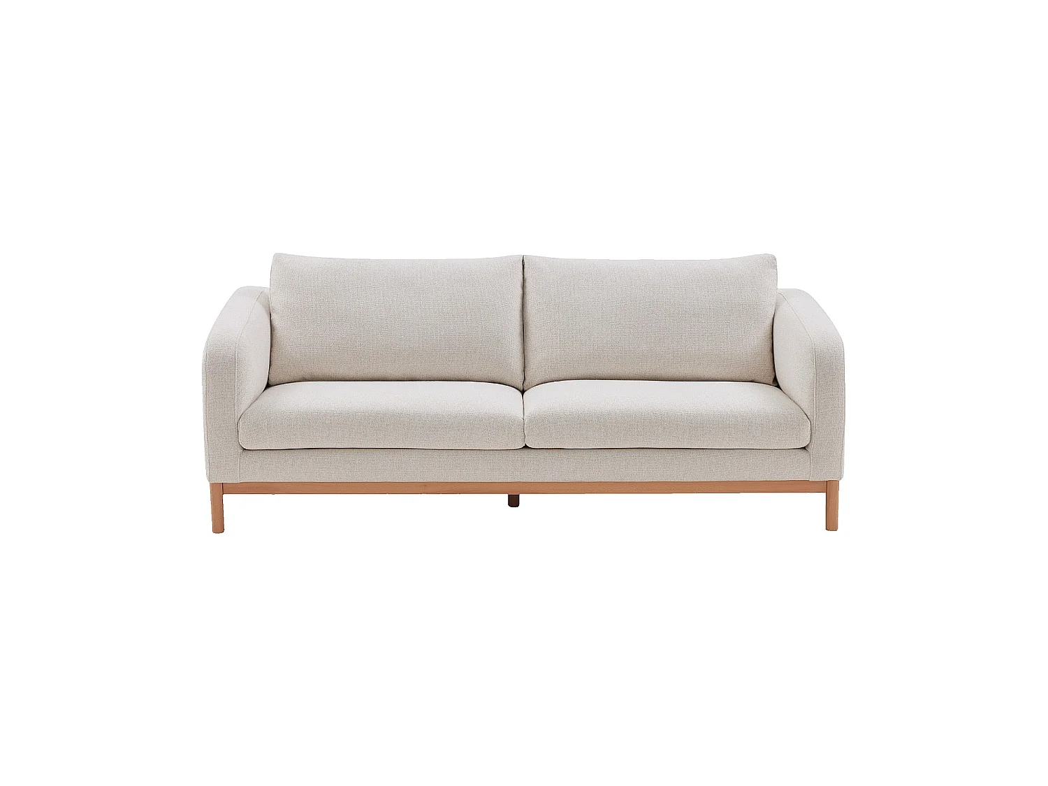 Habitat - Canapé 3 places en tissu chenille et bois massif - Beige mélangé - Murcia