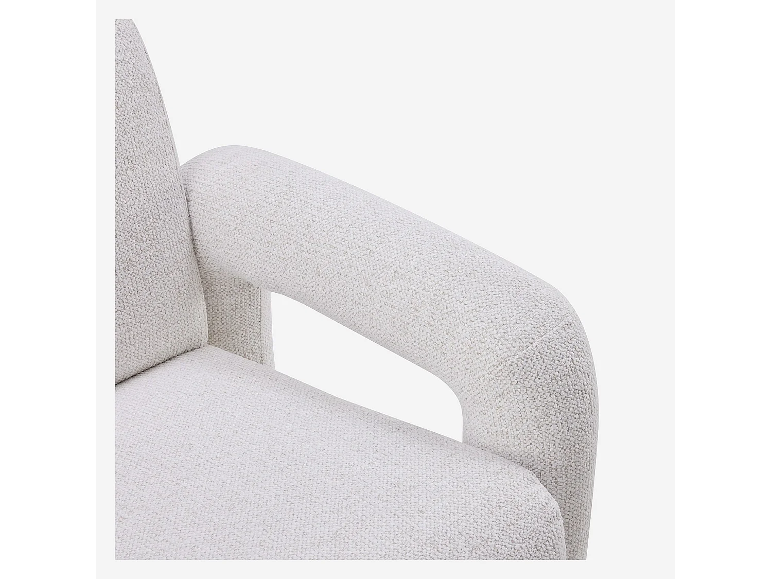 Habitat - Fauteuil design en tissu texturé - Crème - Felicie