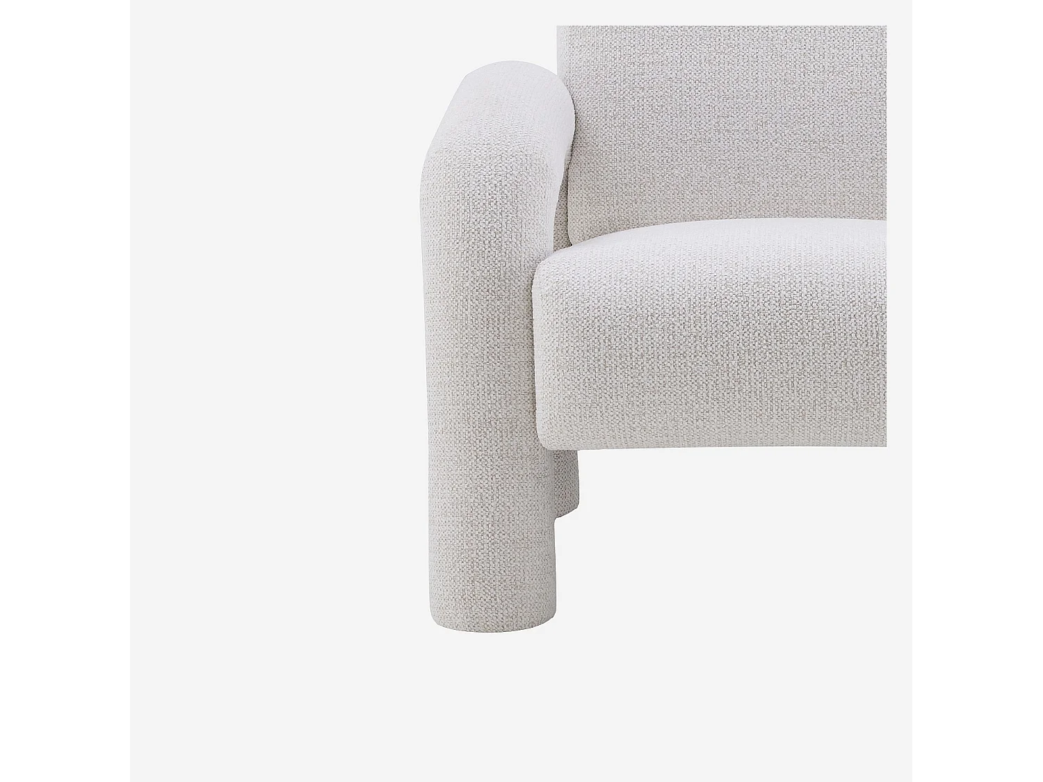Habitat - Fauteuil design en tissu texturé - Crème - Felicie