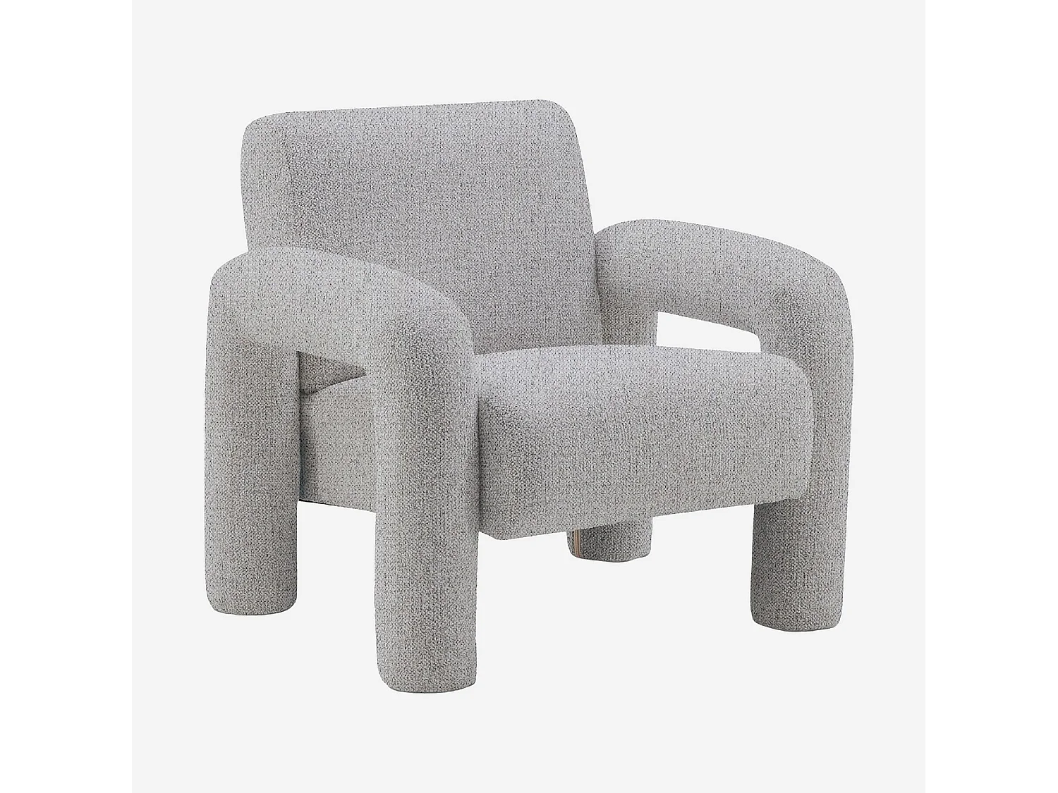 Habitat - Fauteuil design en tissu texturé - Gris chiné - Felicie