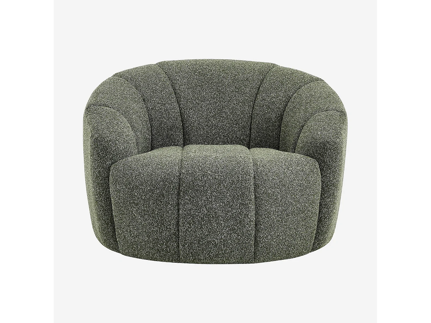 Habitat - Fauteuil loveuse pivotant en tissu texturé - Vert sapin - Mayera