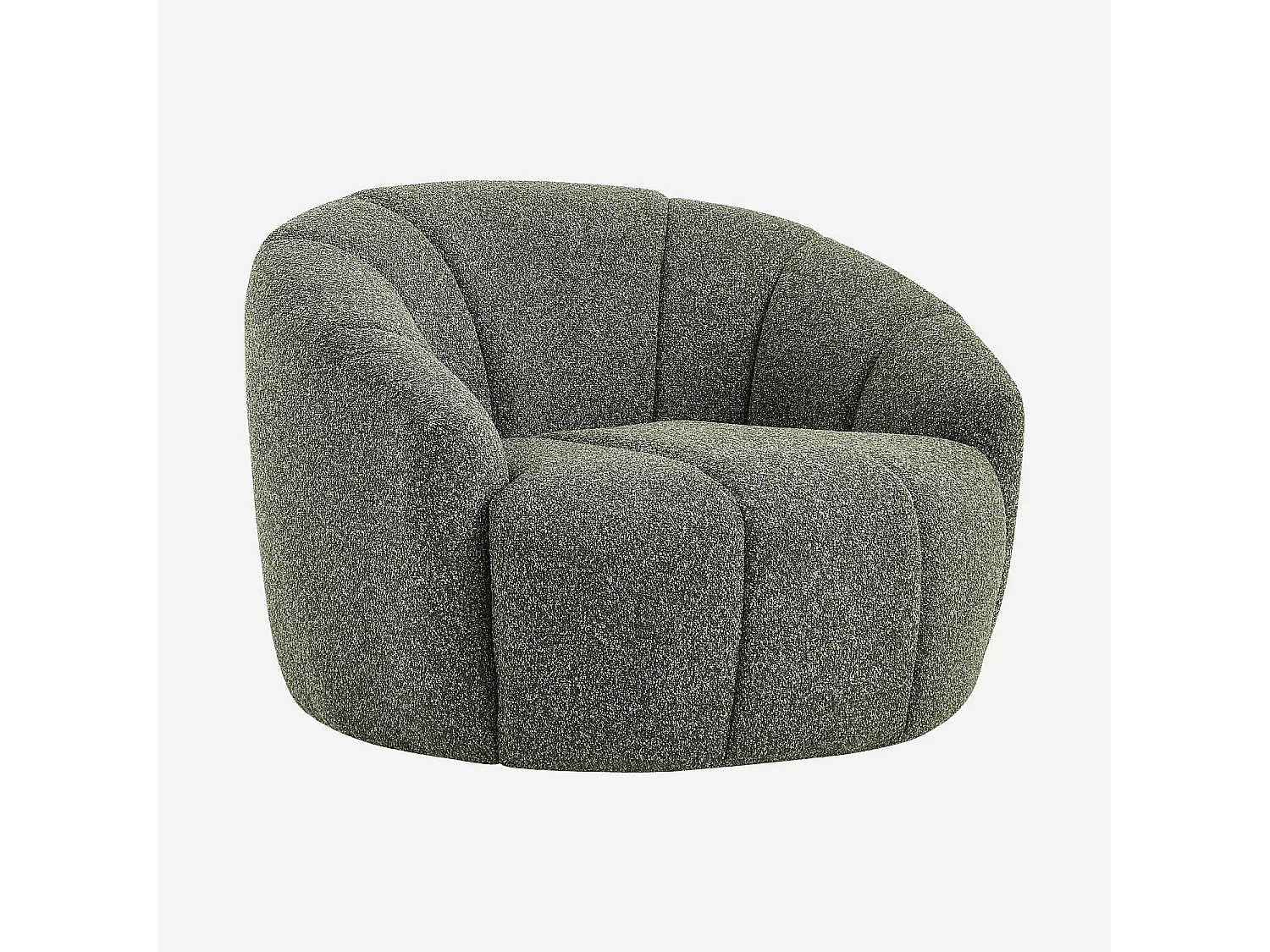 Habitat - Fauteuil loveuse pivotant en tissu texturé - Vert sapin - Mayera