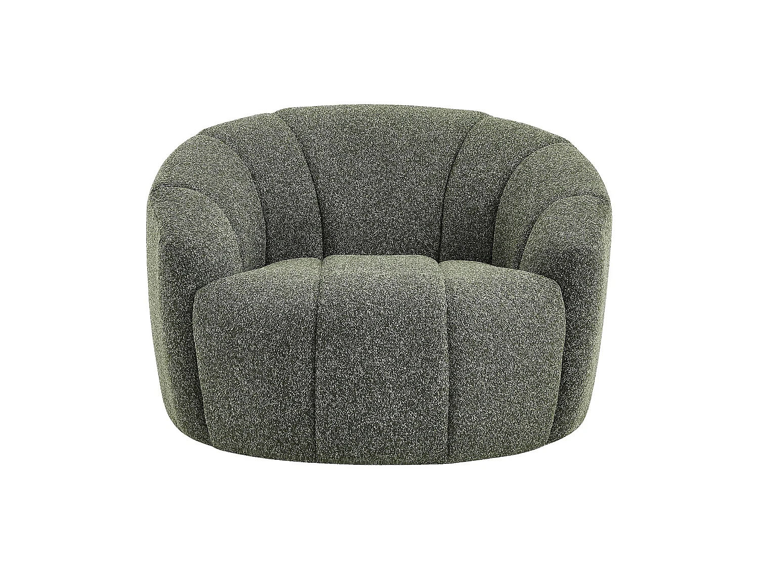 Habitat - Fauteuil loveuse pivotant en tissu texturé - Vert sapin - Mayera