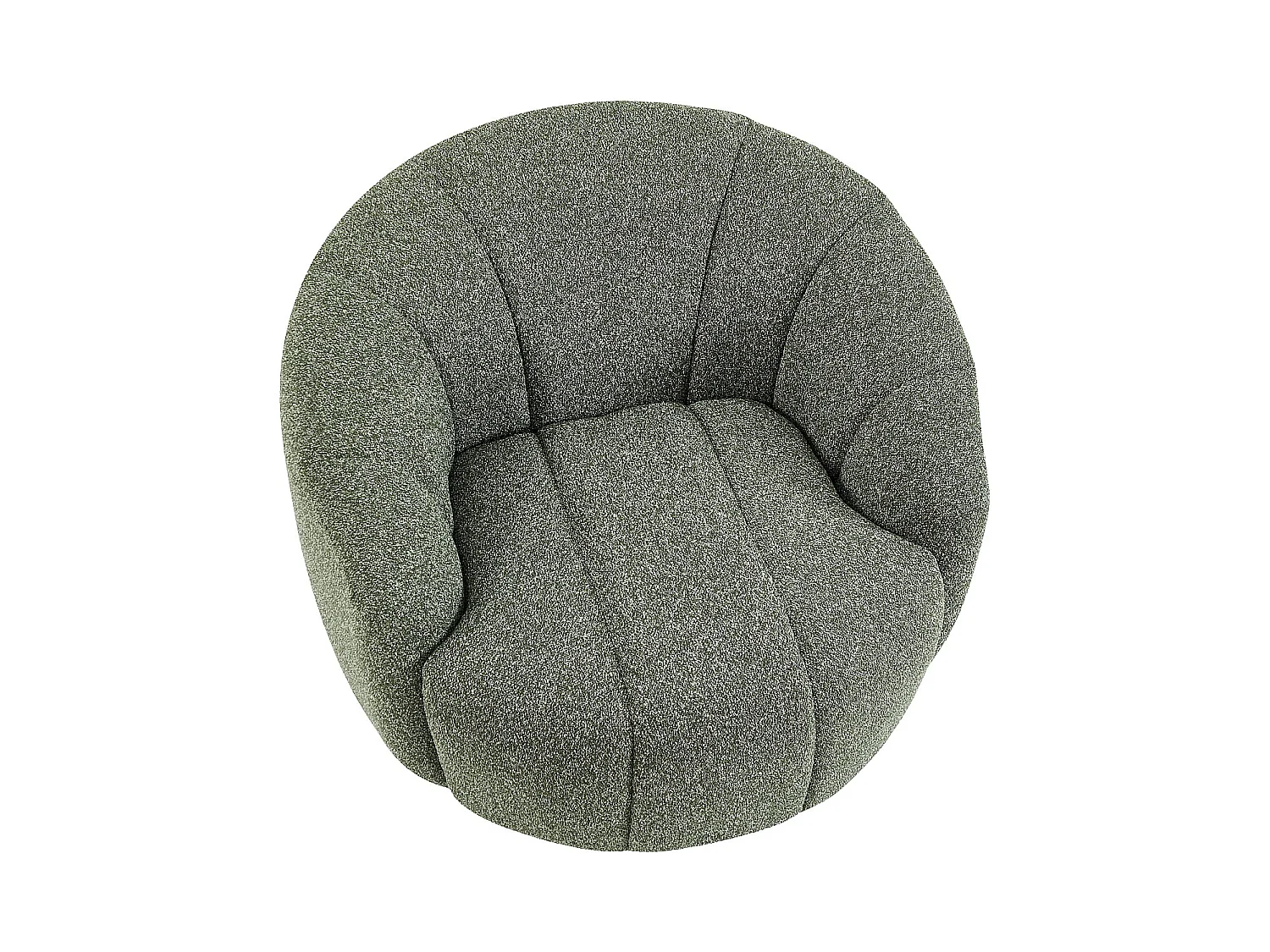 Habitat - Fauteuil loveuse pivotant en tissu texturé - Vert sapin - Mayera