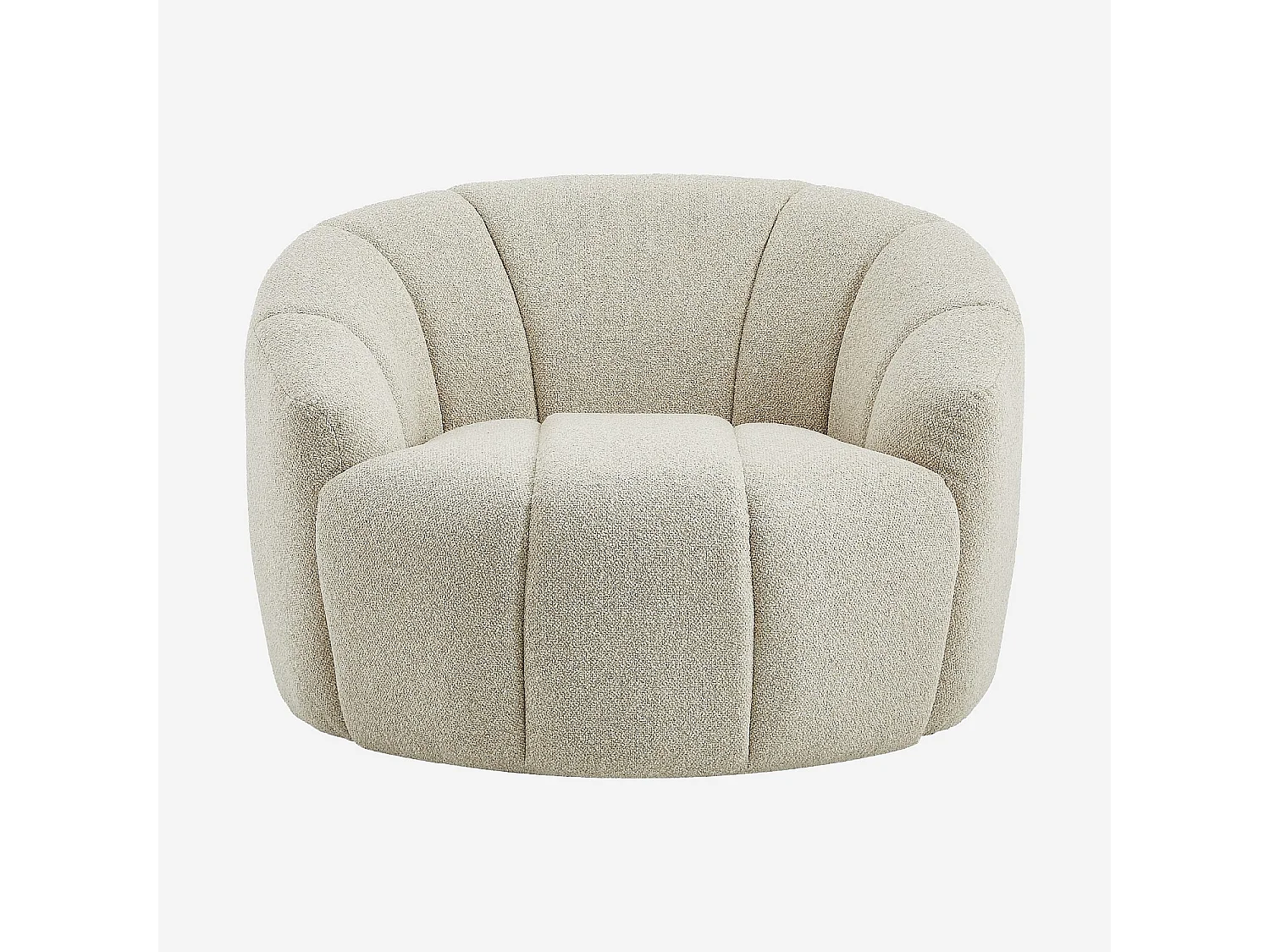 Habitat - Fauteuil loveuse pivotant en tissu texturé - Crème - Mayera