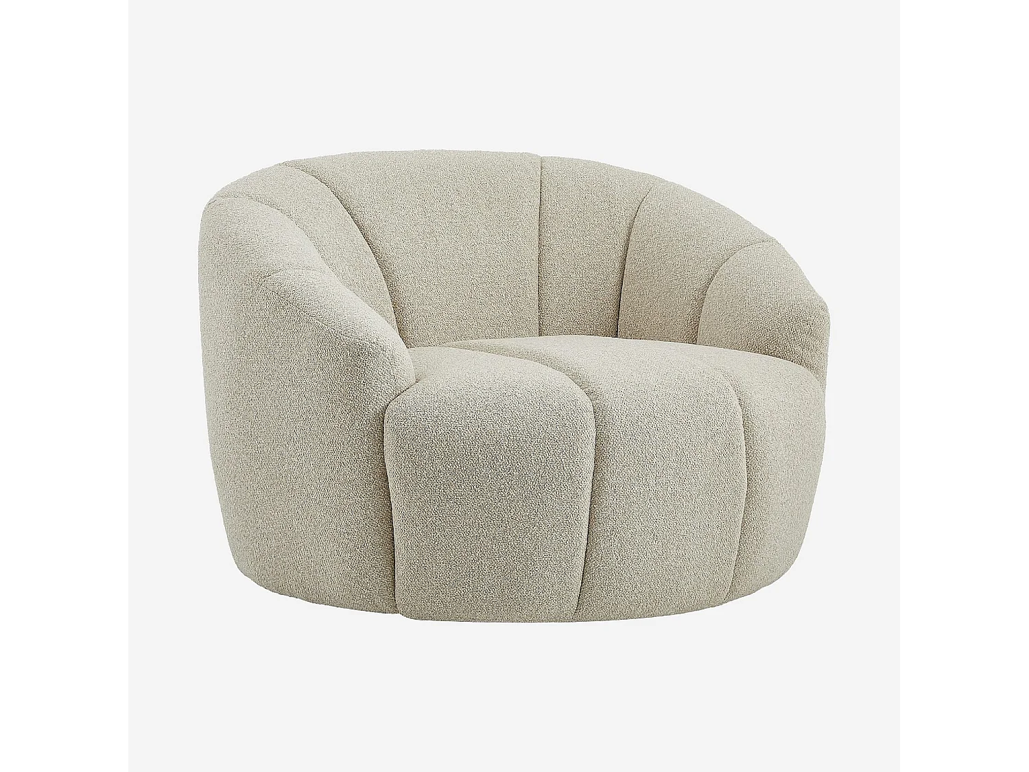 Habitat - Fauteuil loveuse pivotant en tissu texturé - Crème - Mayera