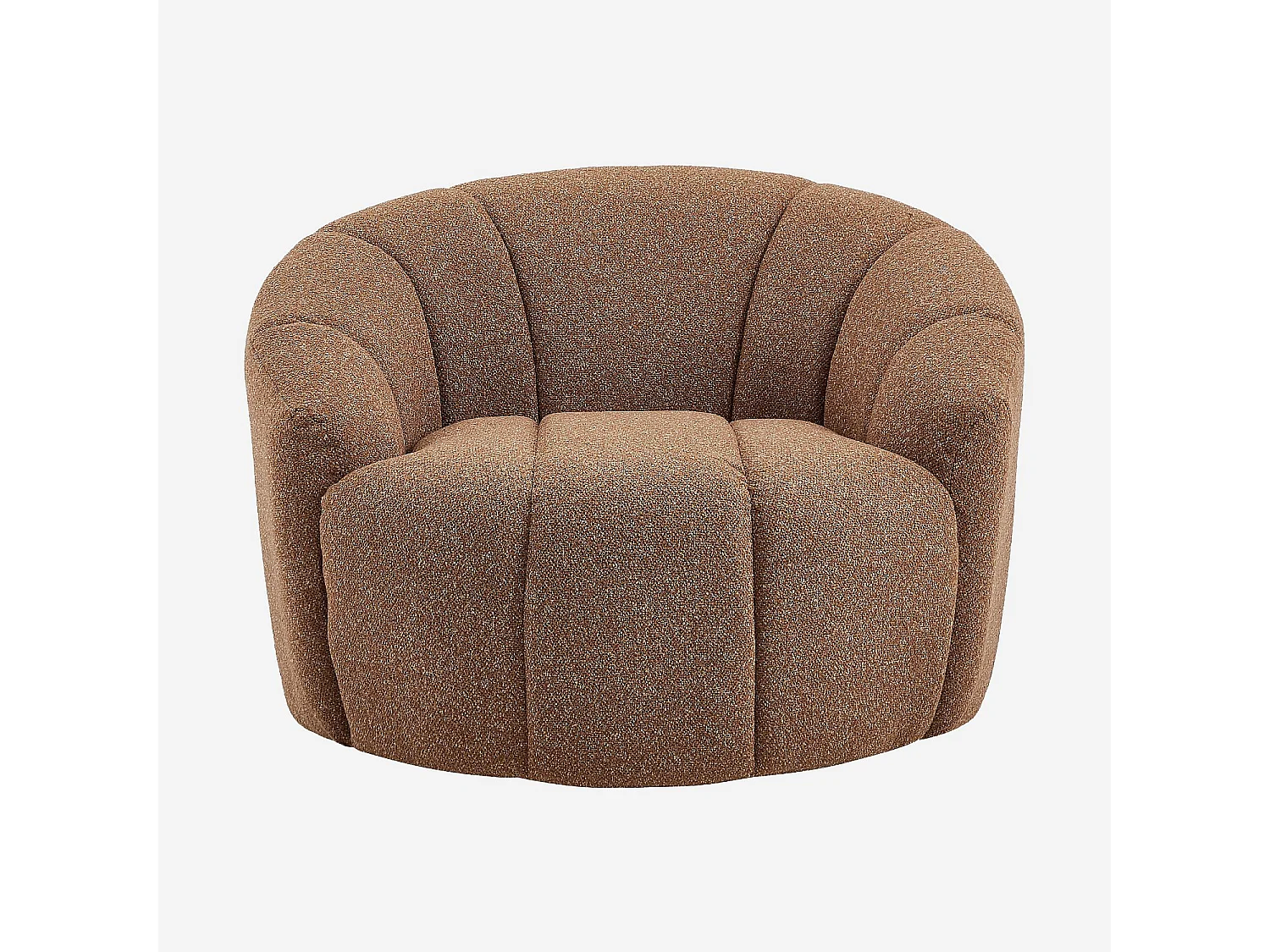Habitat - Fauteuil loveuse pivotant en tissu texturé - Terracotta - Mayera