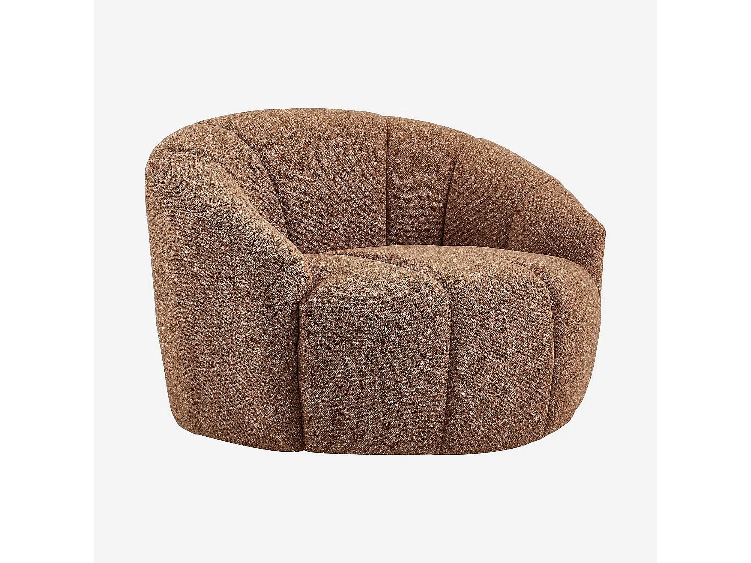 Habitat - Fauteuil loveuse pivotant en tissu texturé - Terracotta - Mayera