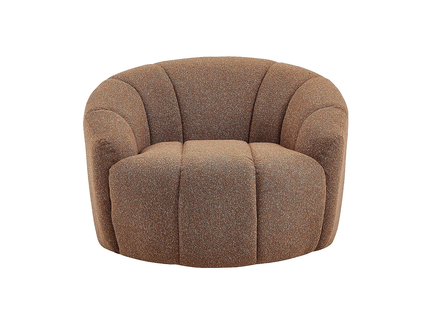 Habitat - Fauteuil loveuse pivotant en tissu texturé - Terracotta - Mayera