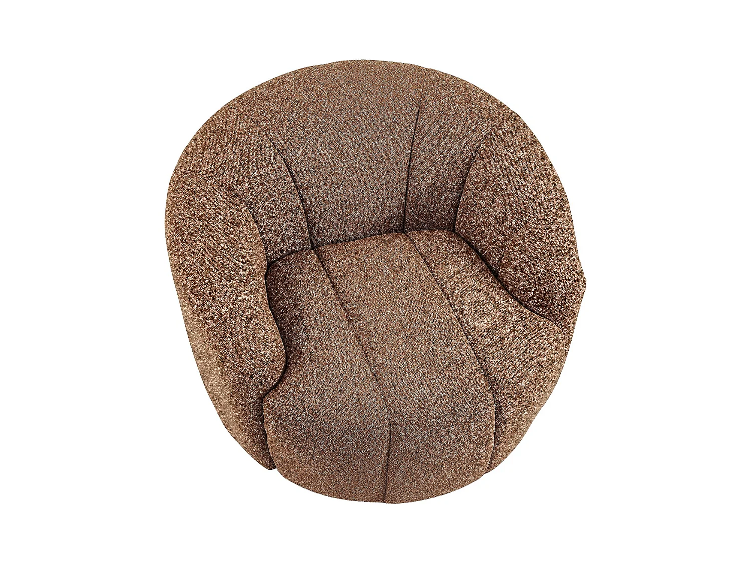 Habitat - Fauteuil loveuse pivotant en tissu texturé - Terracotta - Mayera