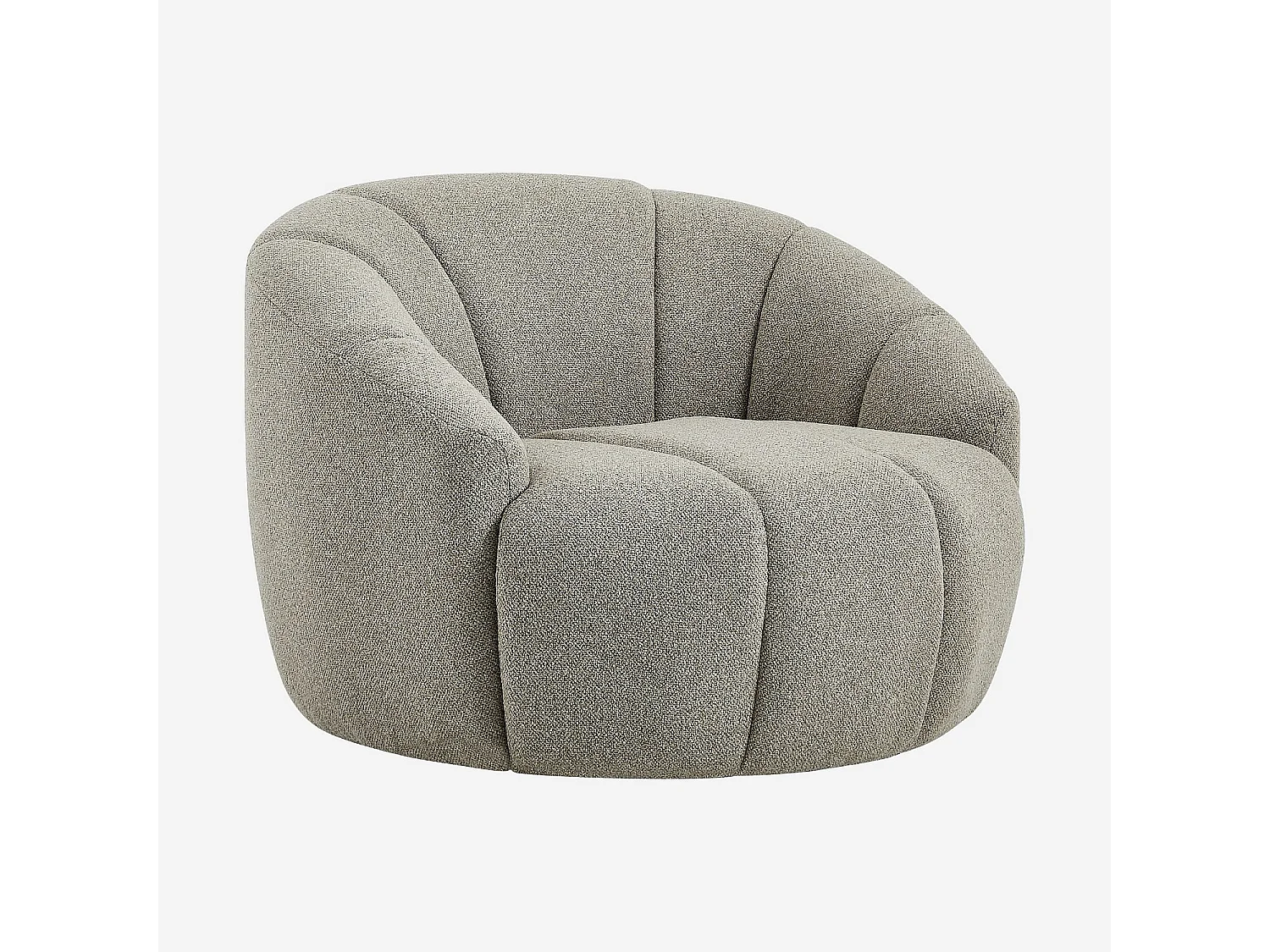 Habitat - Fauteuil loveuse pivotant en tissu texturé - Taupe - Mayera