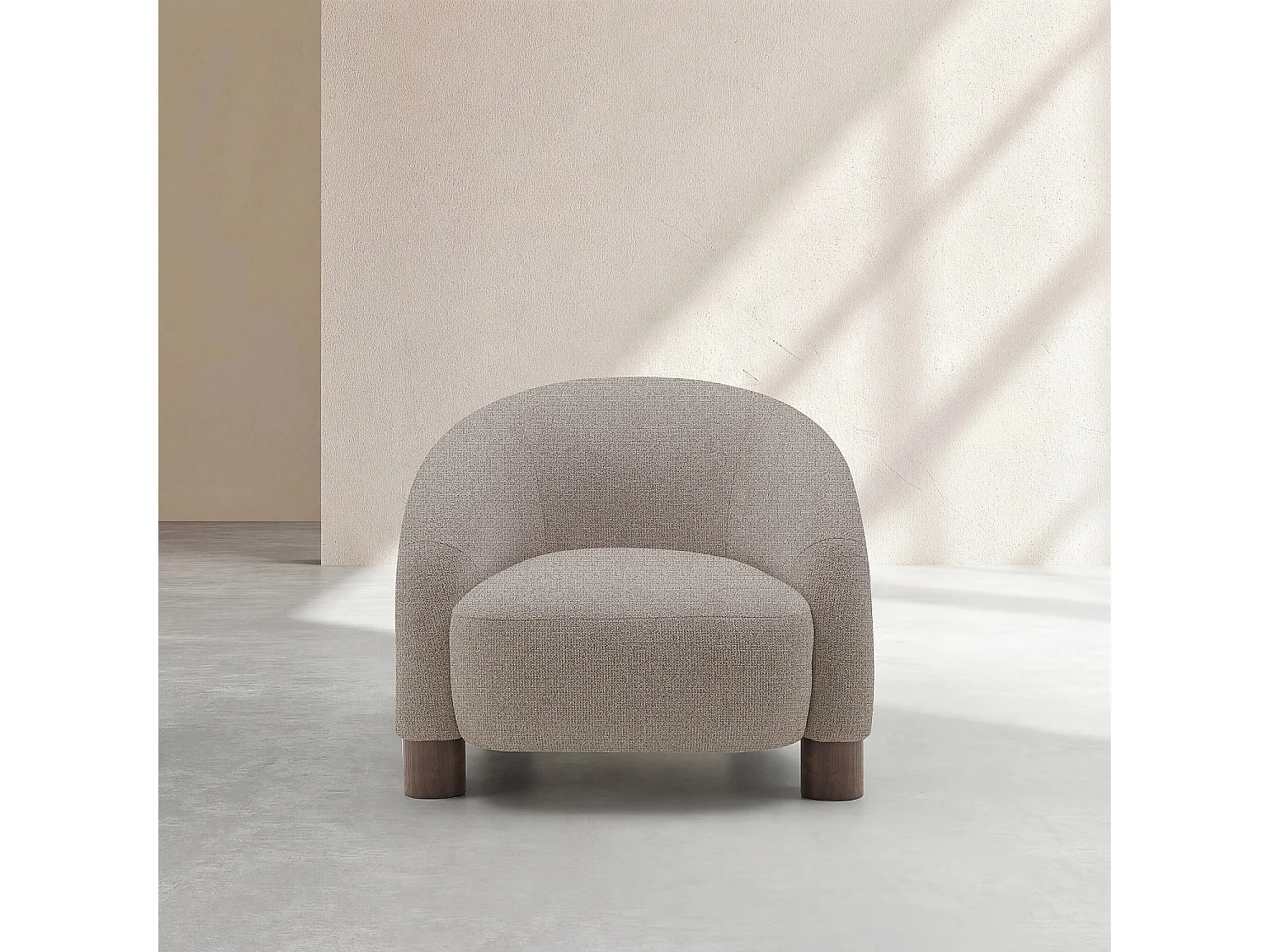 Habitat - Fauteuil en tissu chenille et pieds en bois - Taupe mélangé - Design by Morten Georgsen - Galina