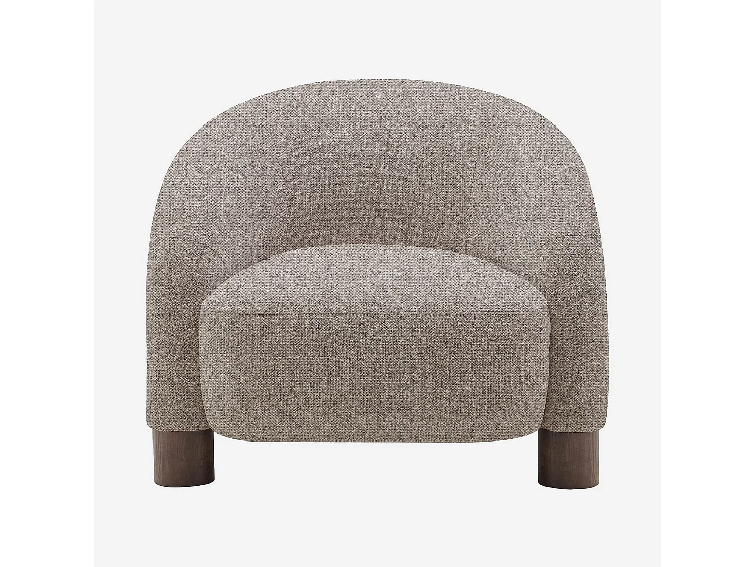 Fauteuil en tissu chenille et bois massif finition noyer - Taupe mélangé - Design by Morten Georgsen