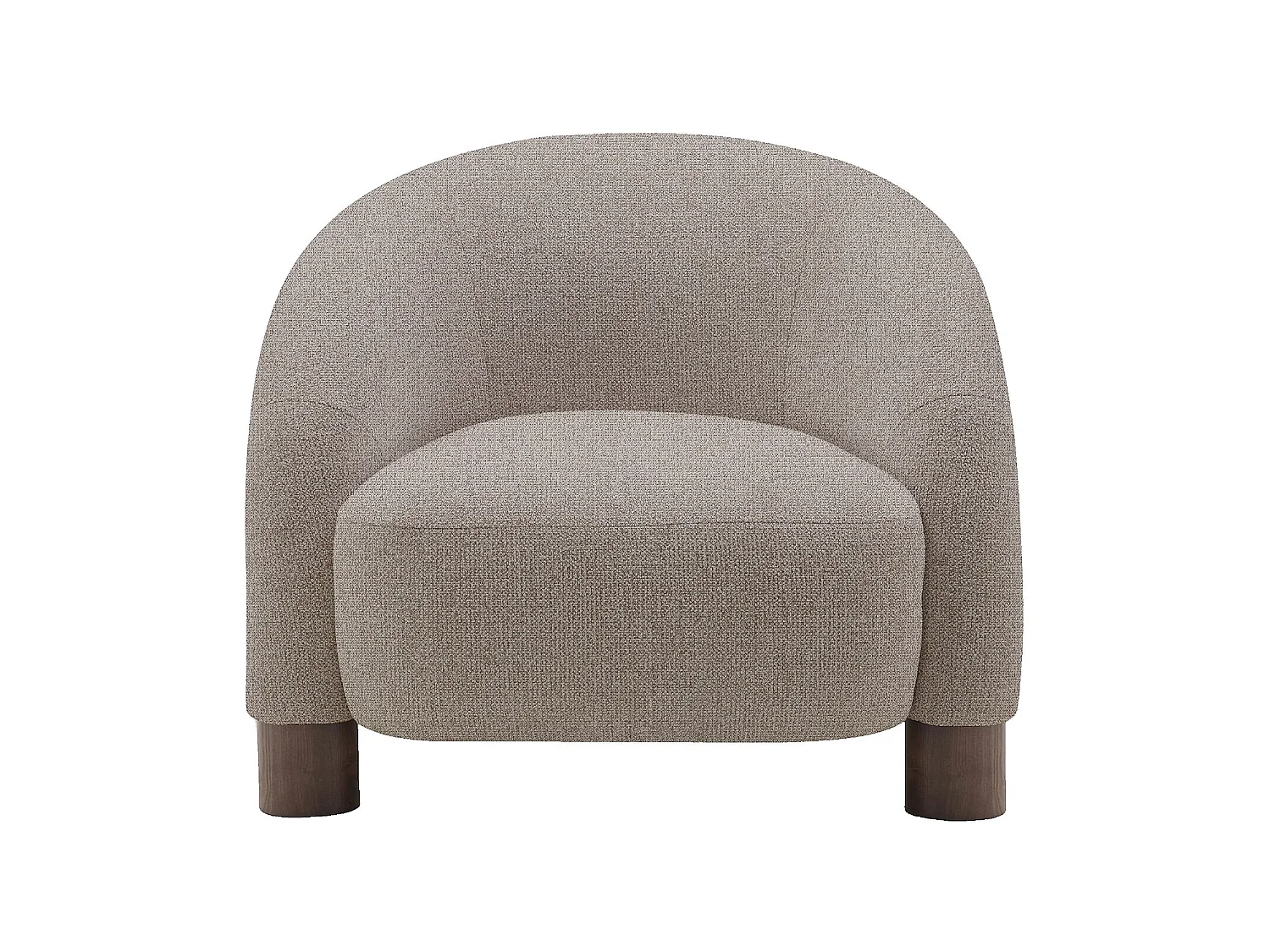 Habitat - Fauteuil en tissu chenille et bois massif finition noyer - Taupe mélangé - Design by Morten Georgsen - Galina