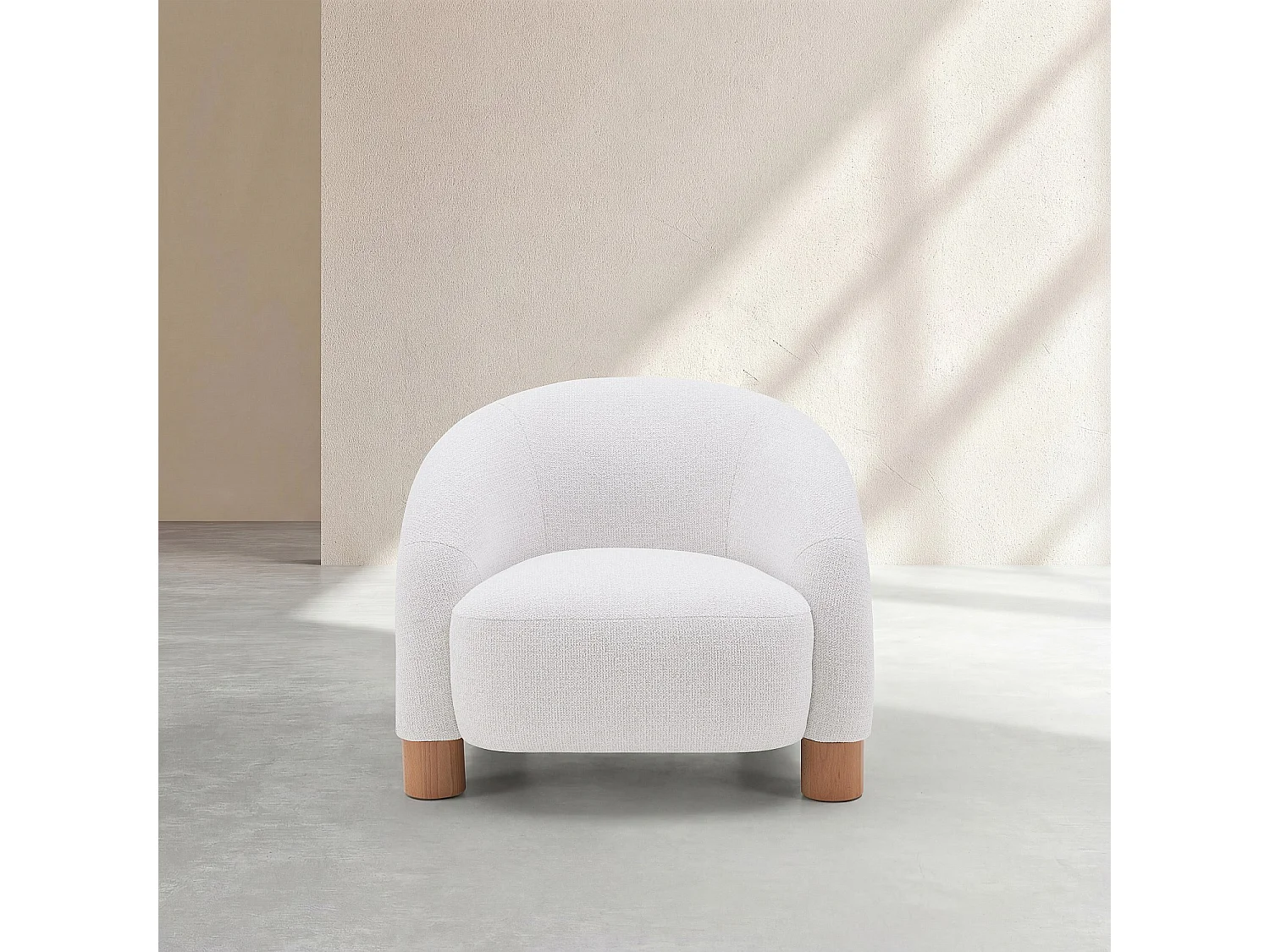 Habitat - Fauteuil en tissu chenille et pieds en bois - Beige mélangé - Design by Morten Georgsen - Galina