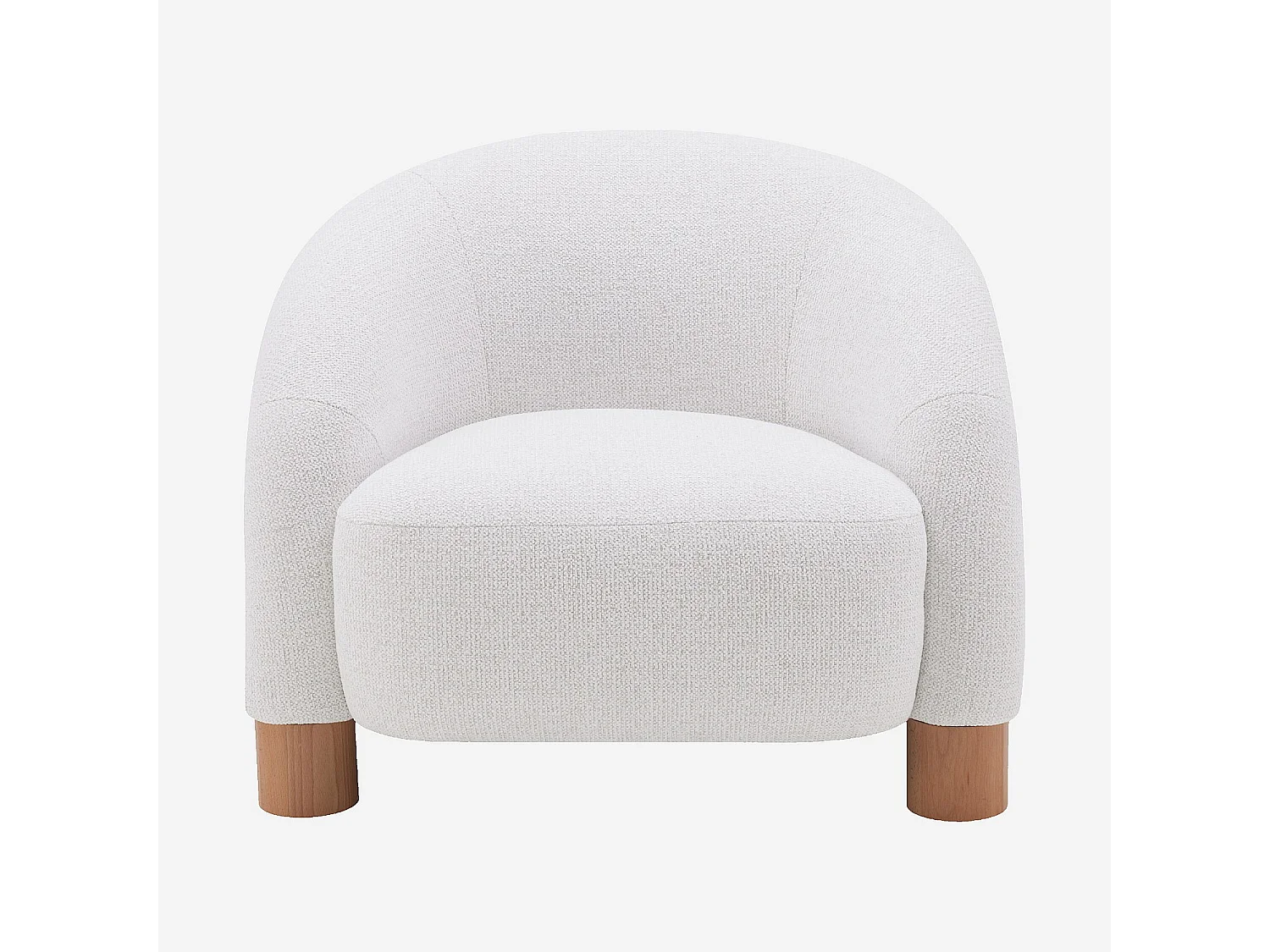 Fauteuil en tissu chenille et bois massif finition chêne - Beige mélangé - Design by Morten Georgsen