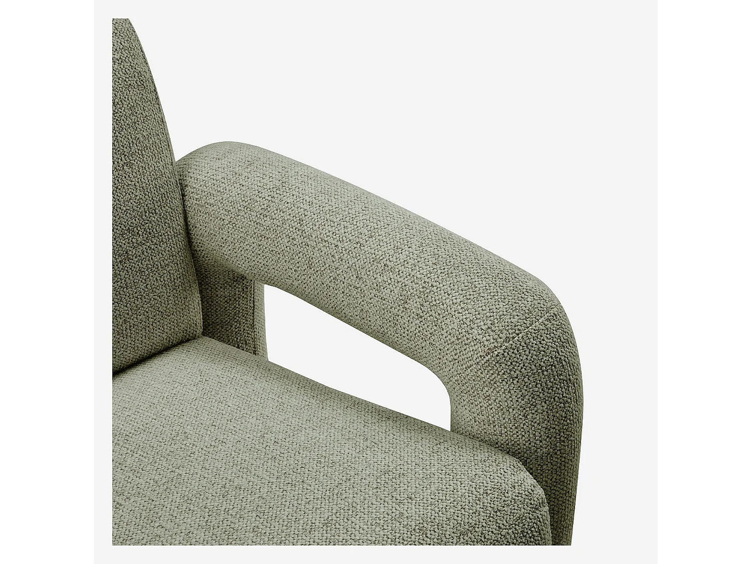 Habitat - Fauteuil design en tissu texturé - Vert sapin - Felicie