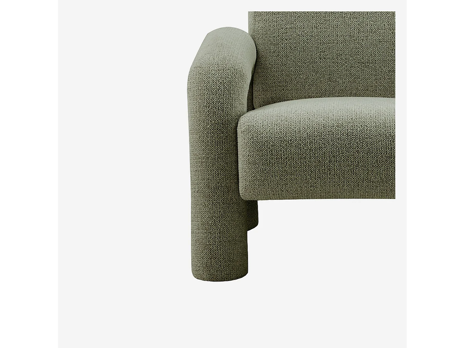 Habitat - Fauteuil design en tissu texturé - Vert sapin - Felicie