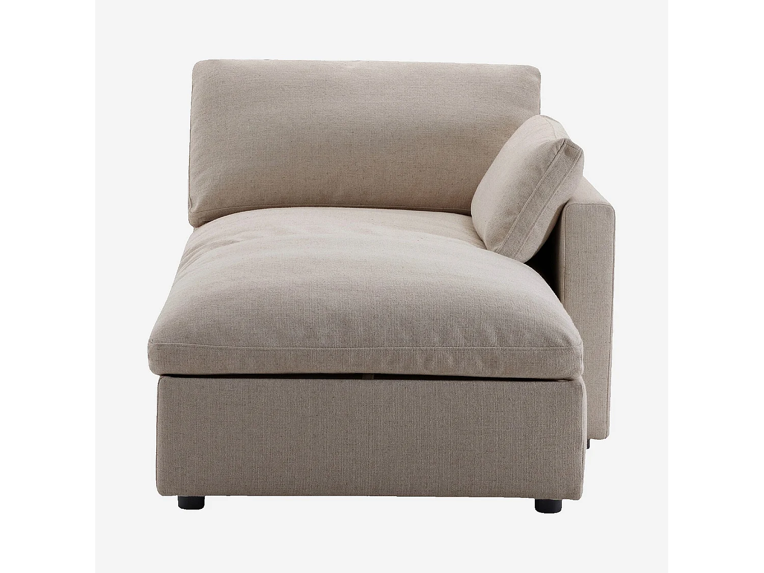 Habitat - Méridienne coffre réversible en tissu - Taupe LAVINIO